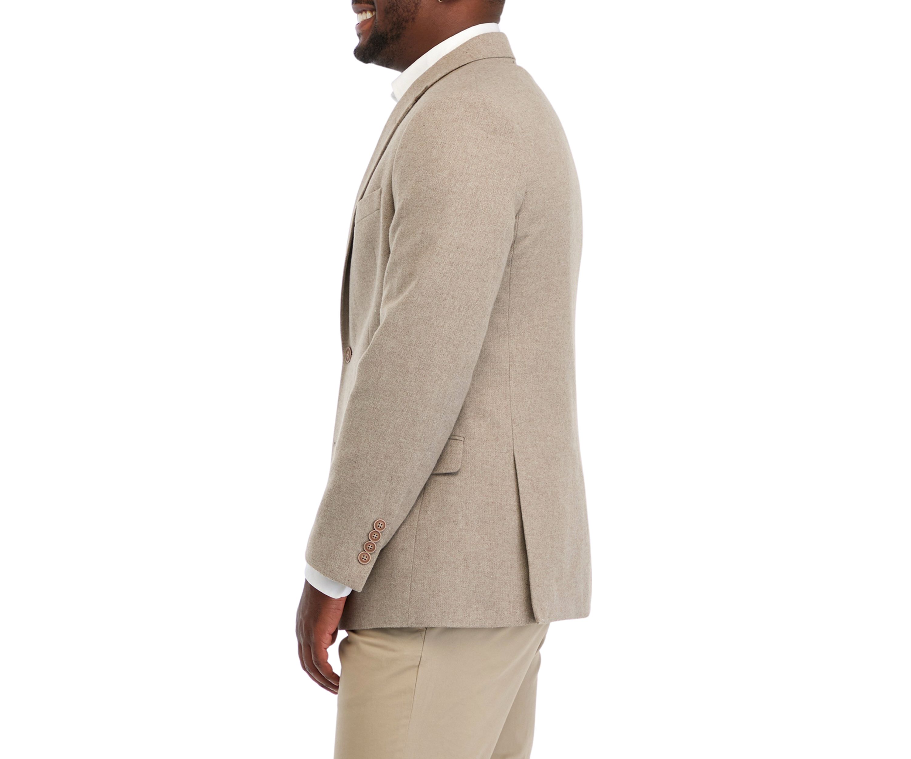 Tweed Solid Taupe Sport Coat 
