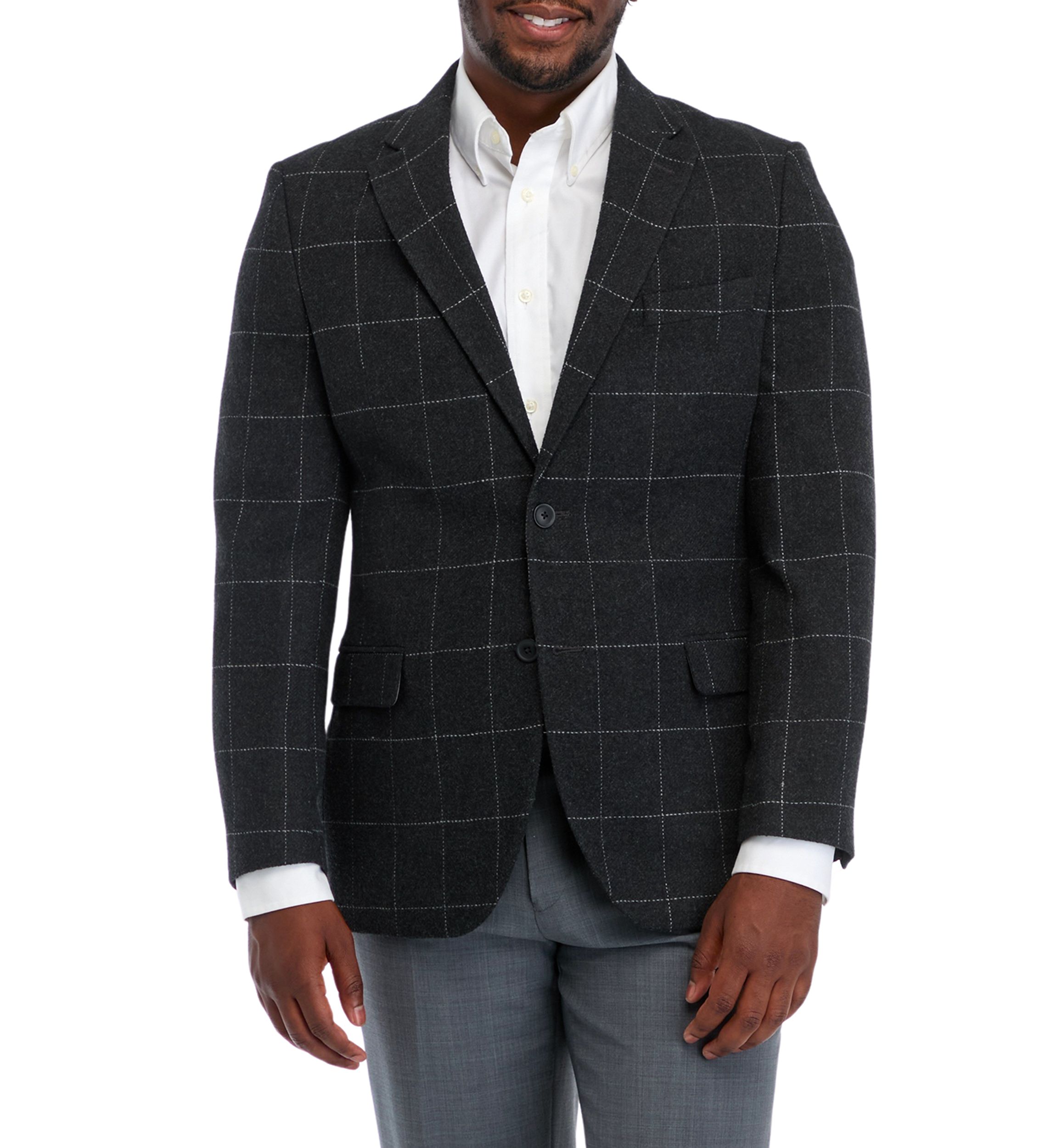 Gray Windowpane Blazer 