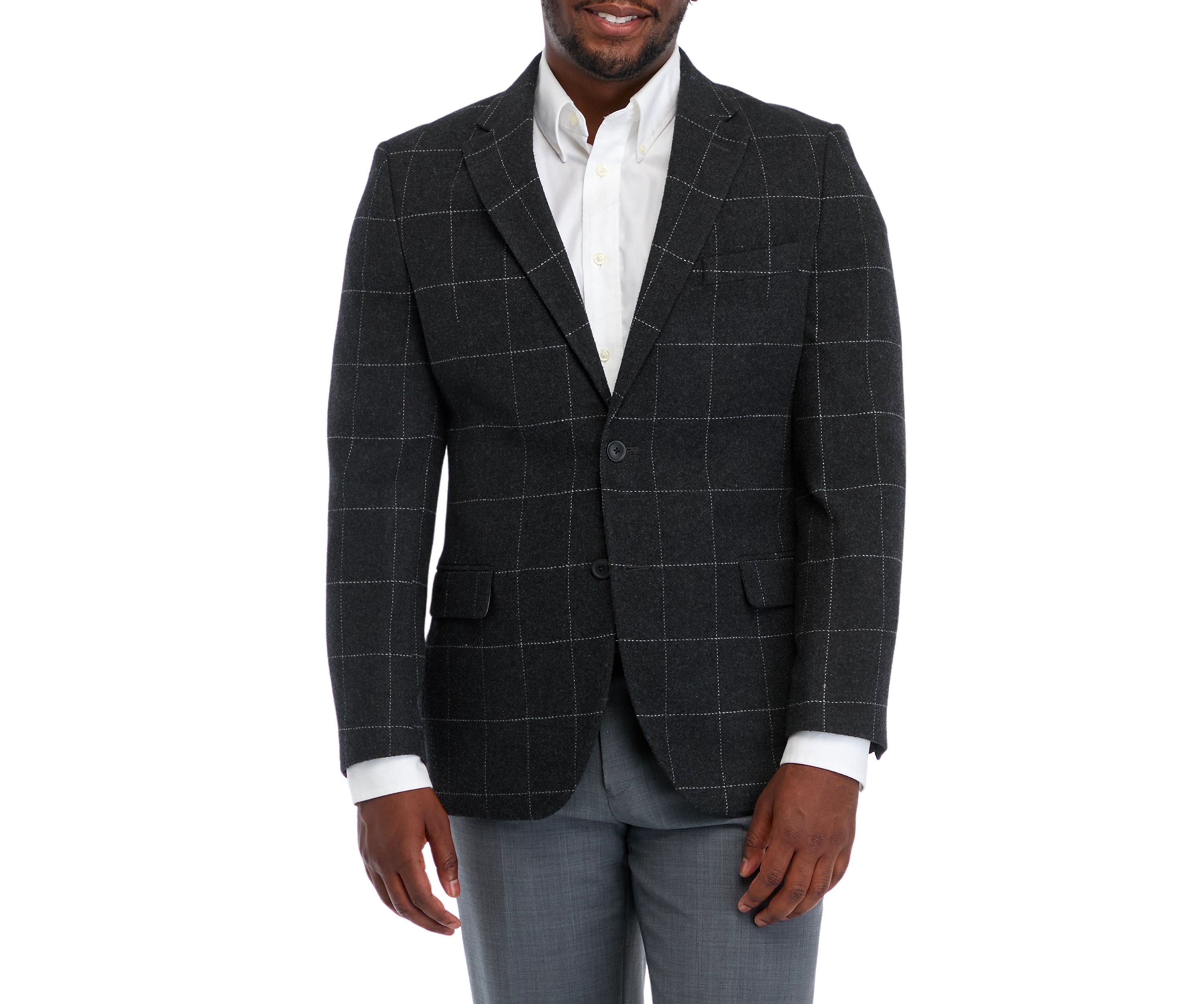 Gray Windowpane Blazer 