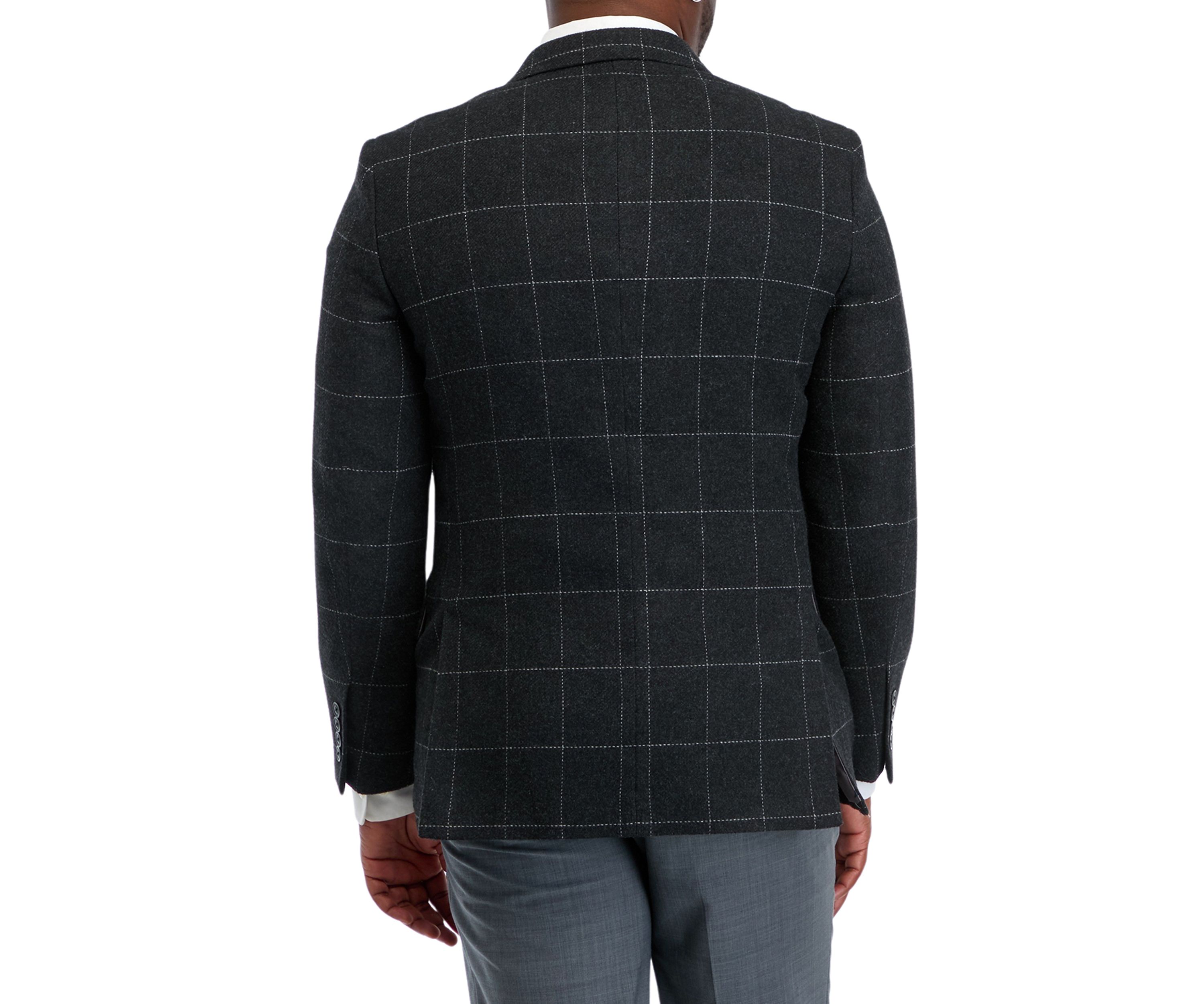 Gray Windowpane Blazer 