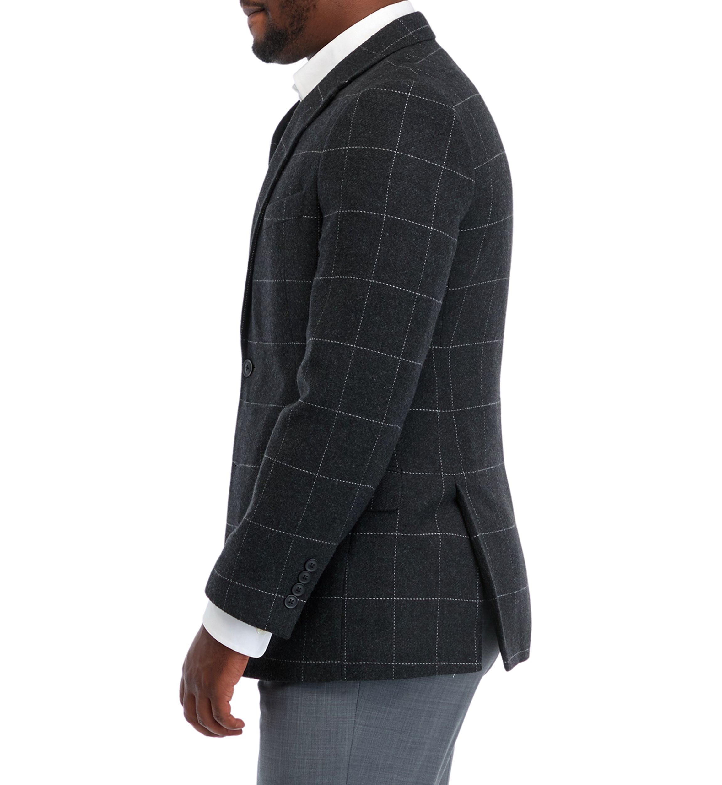 Gray Windowpane Blazer 