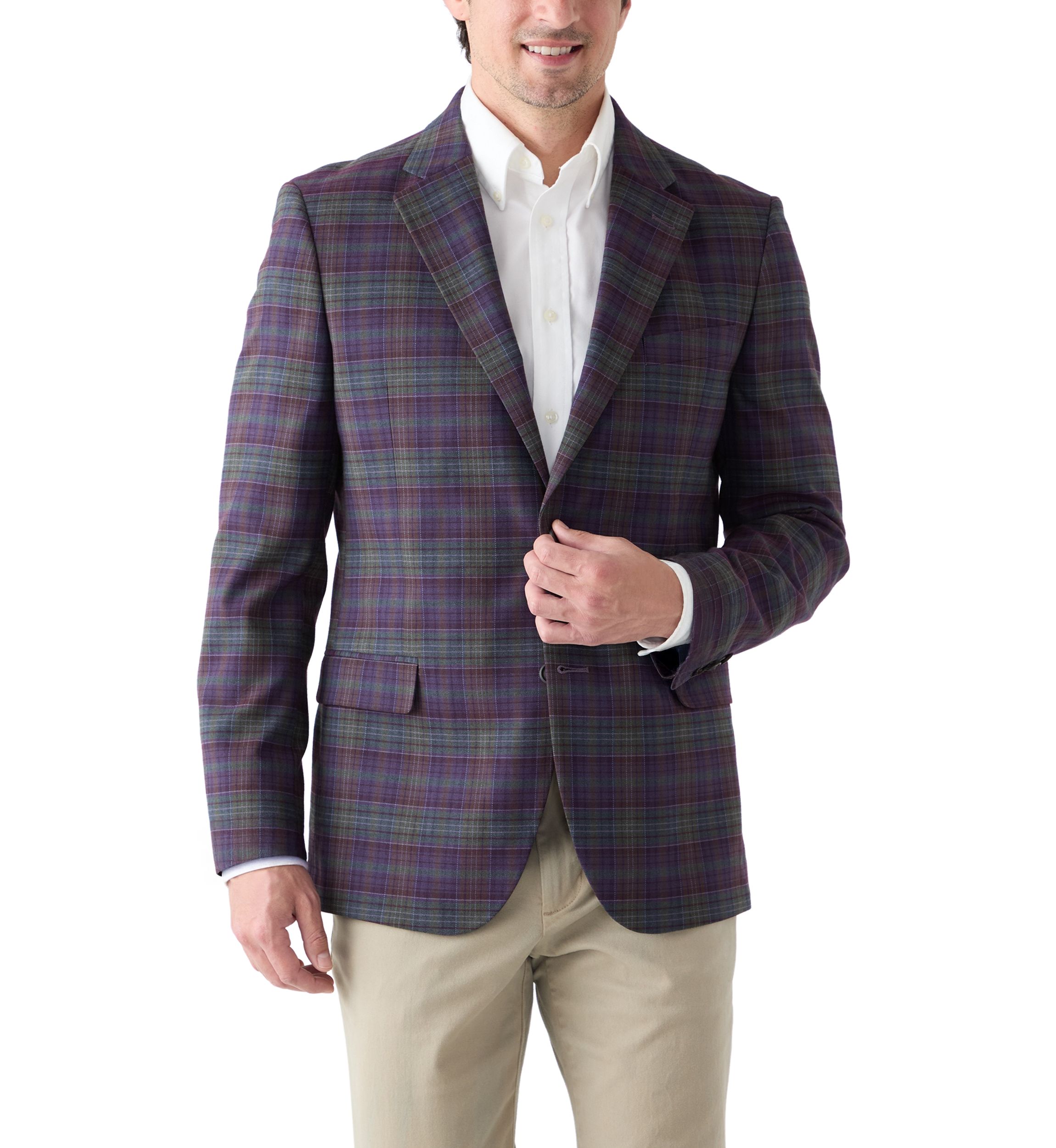 Purple and Olive Plaid Sport Coat