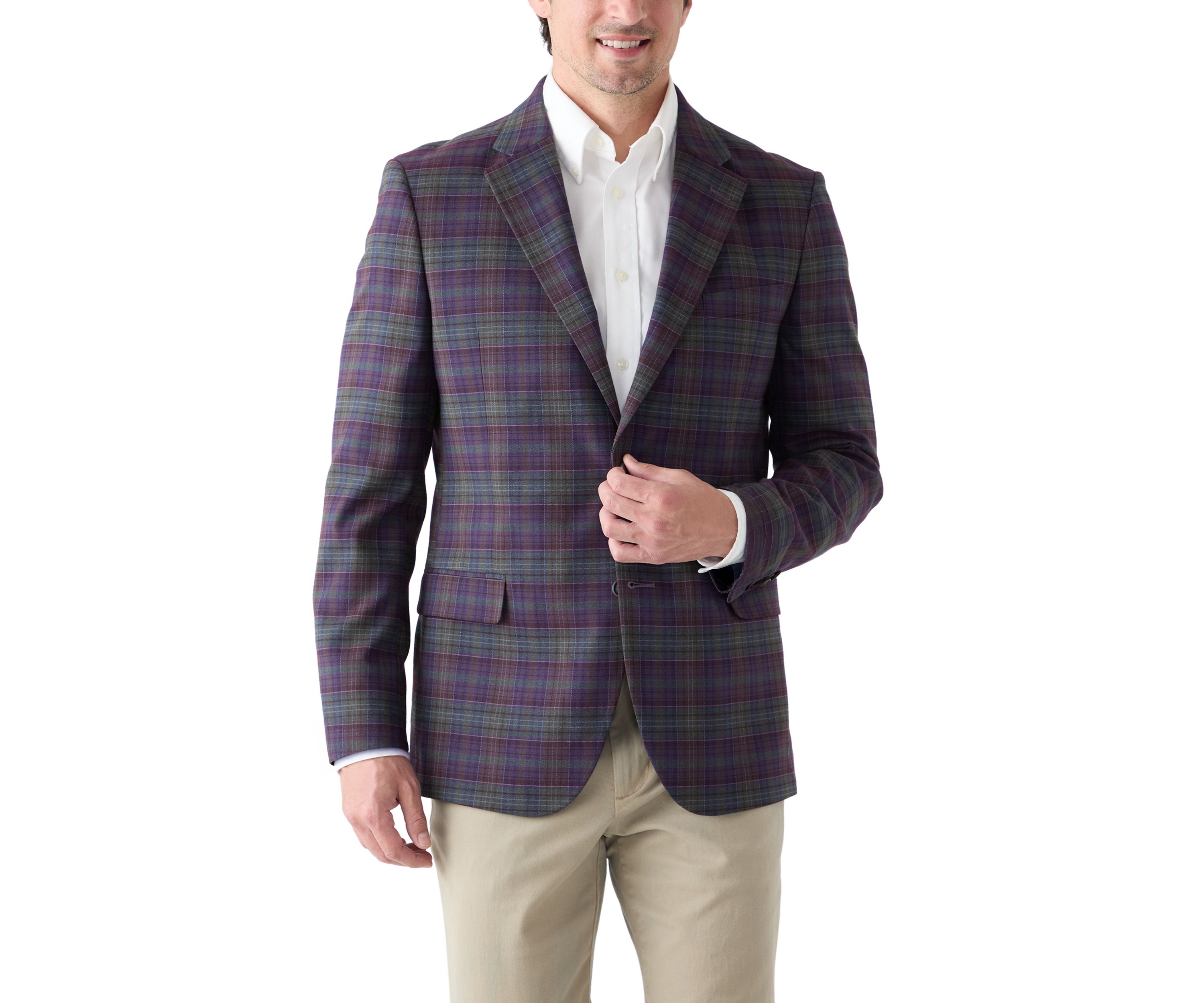 Purple and Olive Plaid Sport Coat