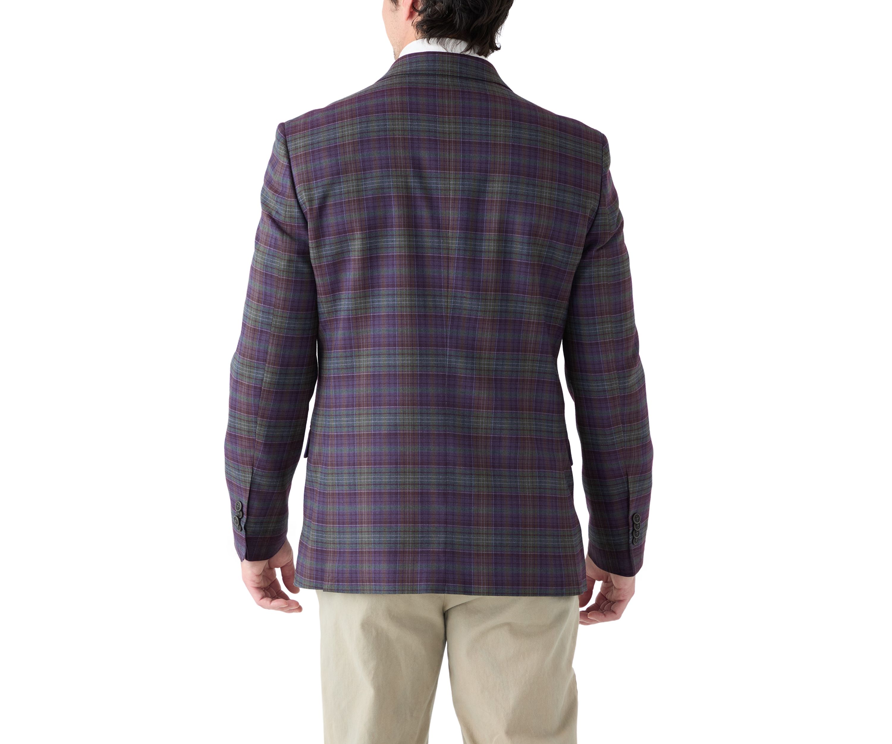 Purple and Olive Plaid Sport Coat