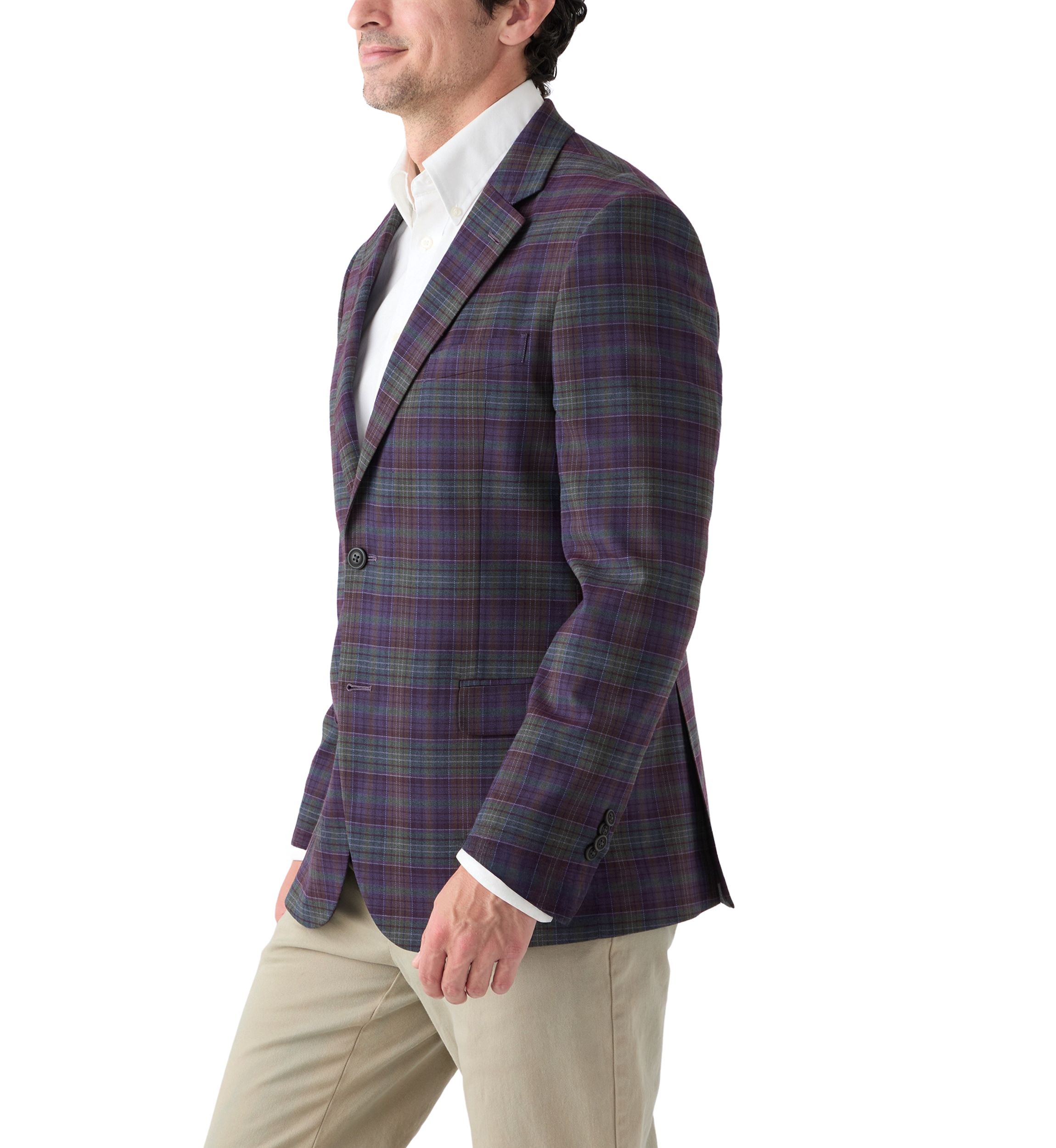 Purple and Olive Plaid Sport Coat