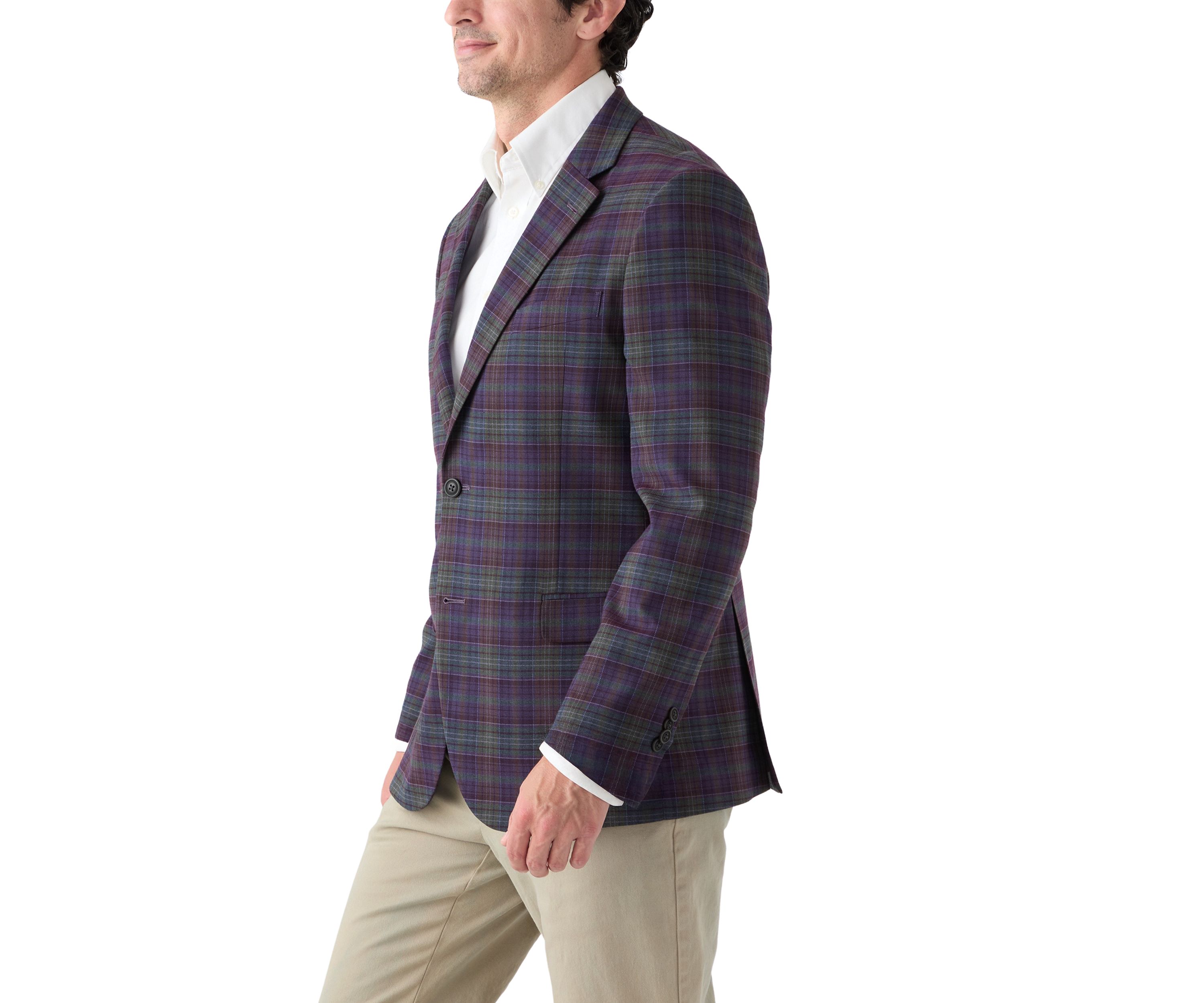 Purple and Olive Plaid Sport Coat