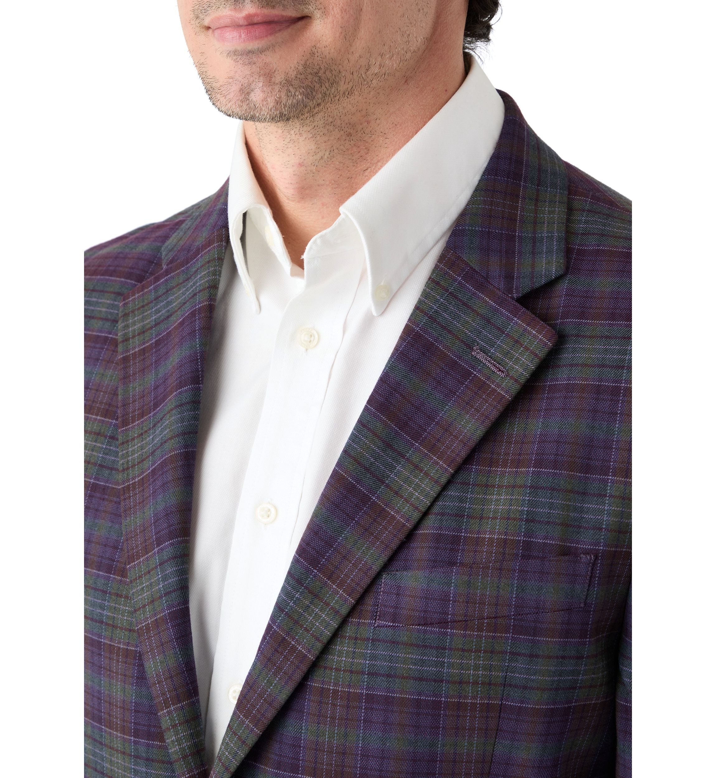 Purple and Olive Plaid Sport Coat