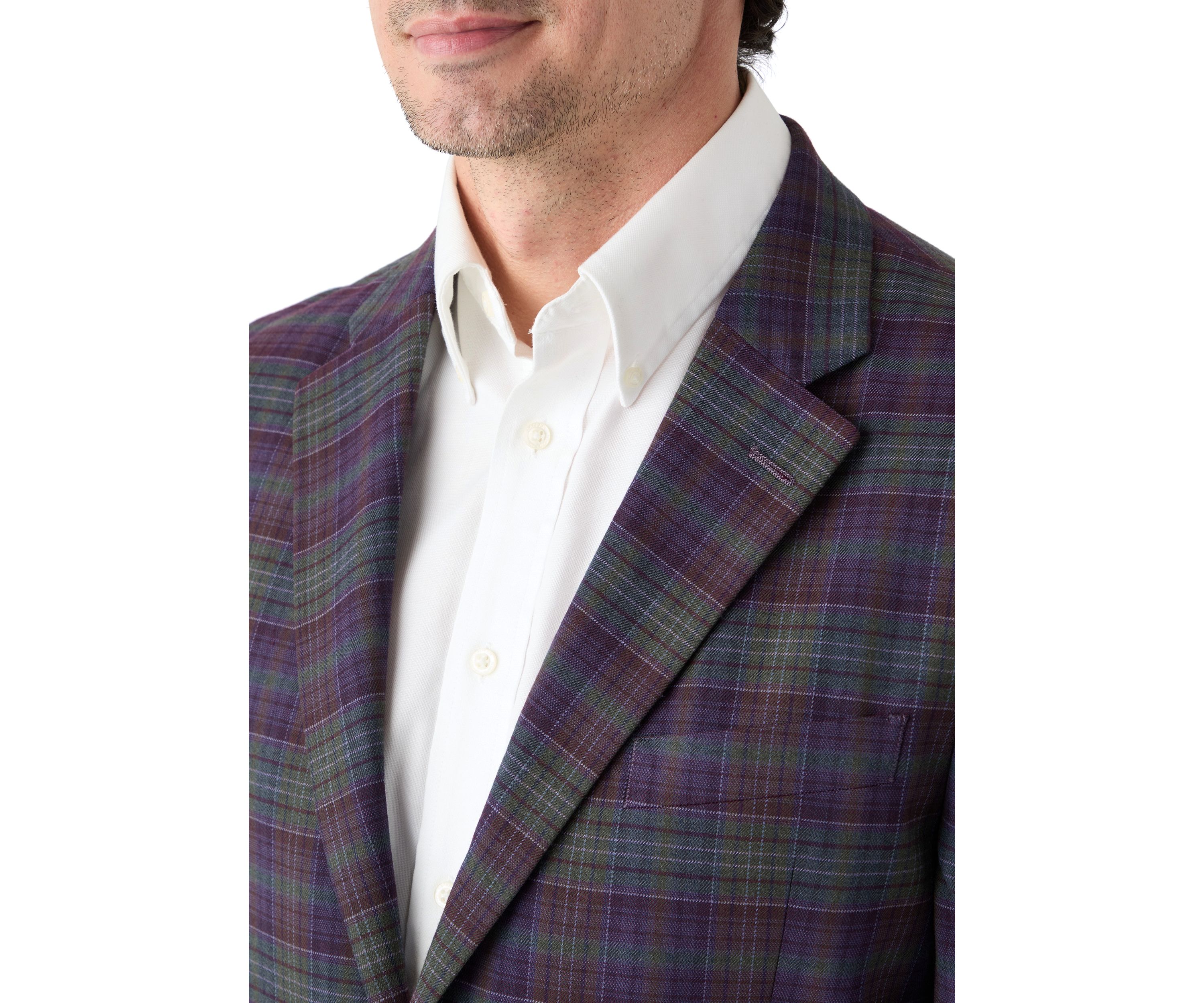 Purple and Olive Plaid Sport Coat