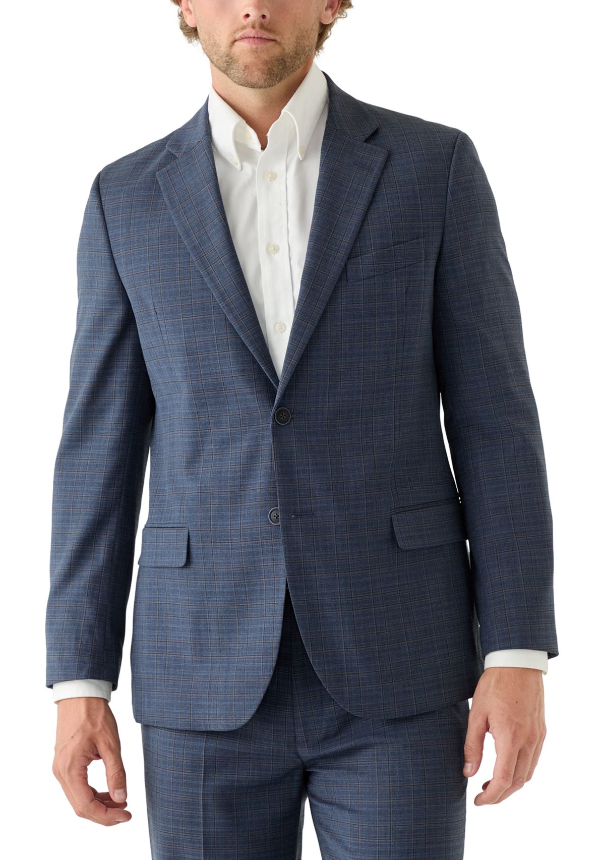 Blue Plaid Suit Jacket