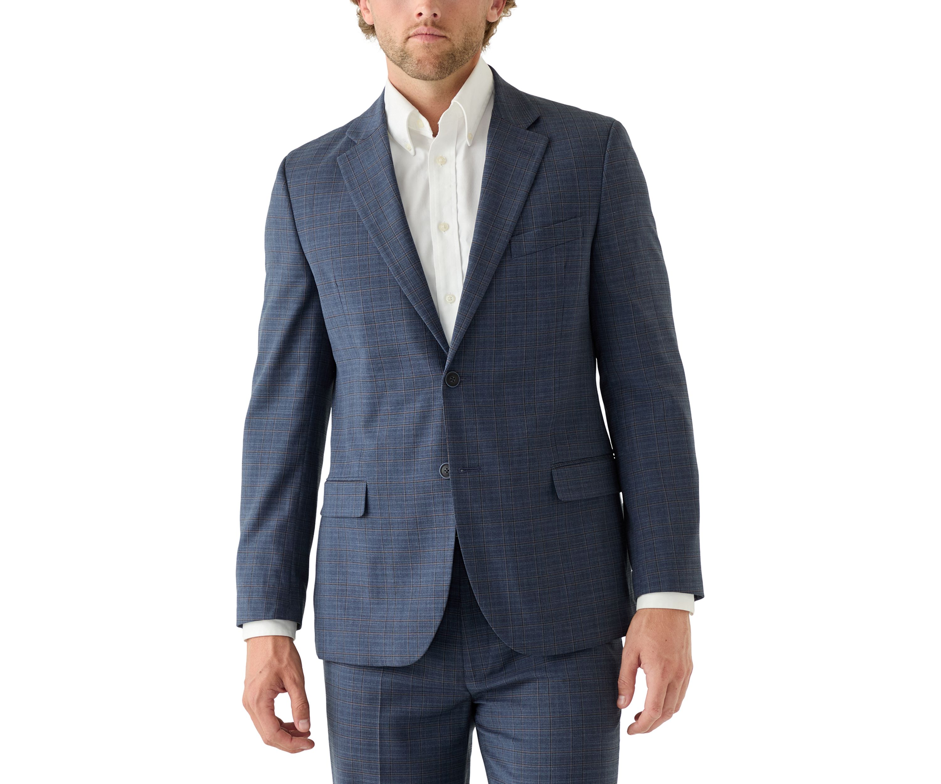 Blue Plaid Suit Jacket