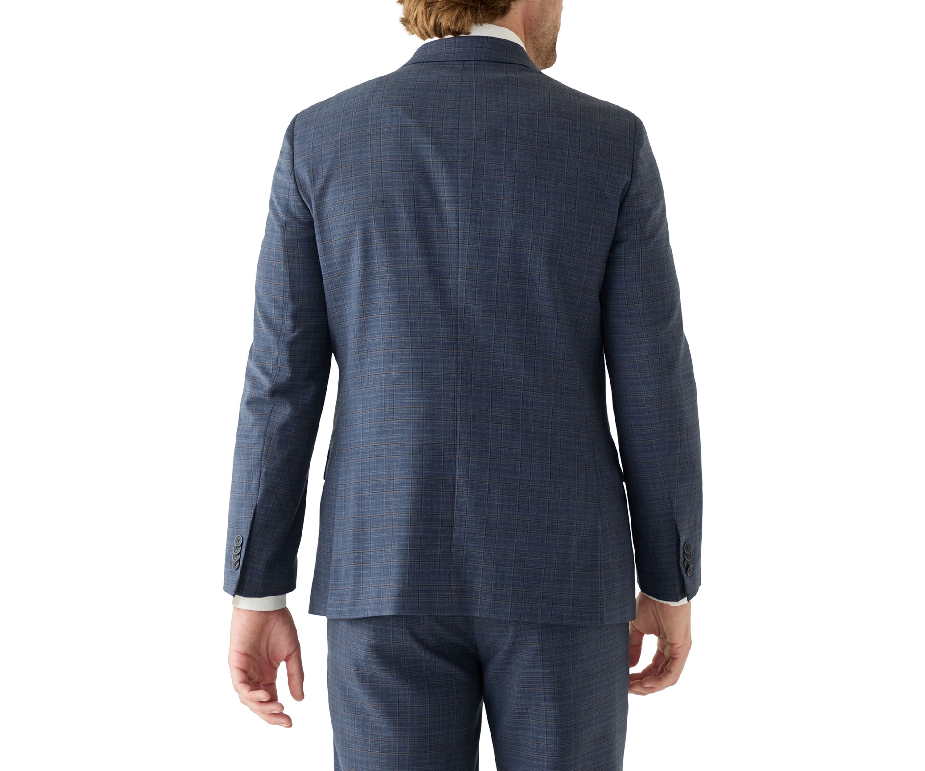 Blue Plaid Suit Jacket