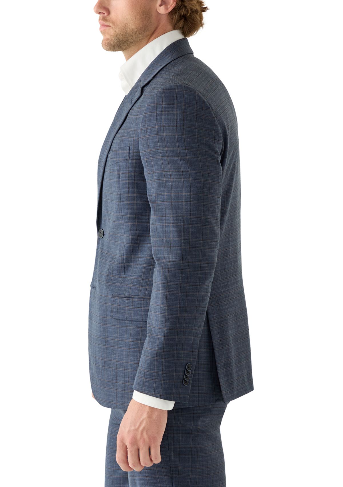 Blue Plaid Suit Jacket