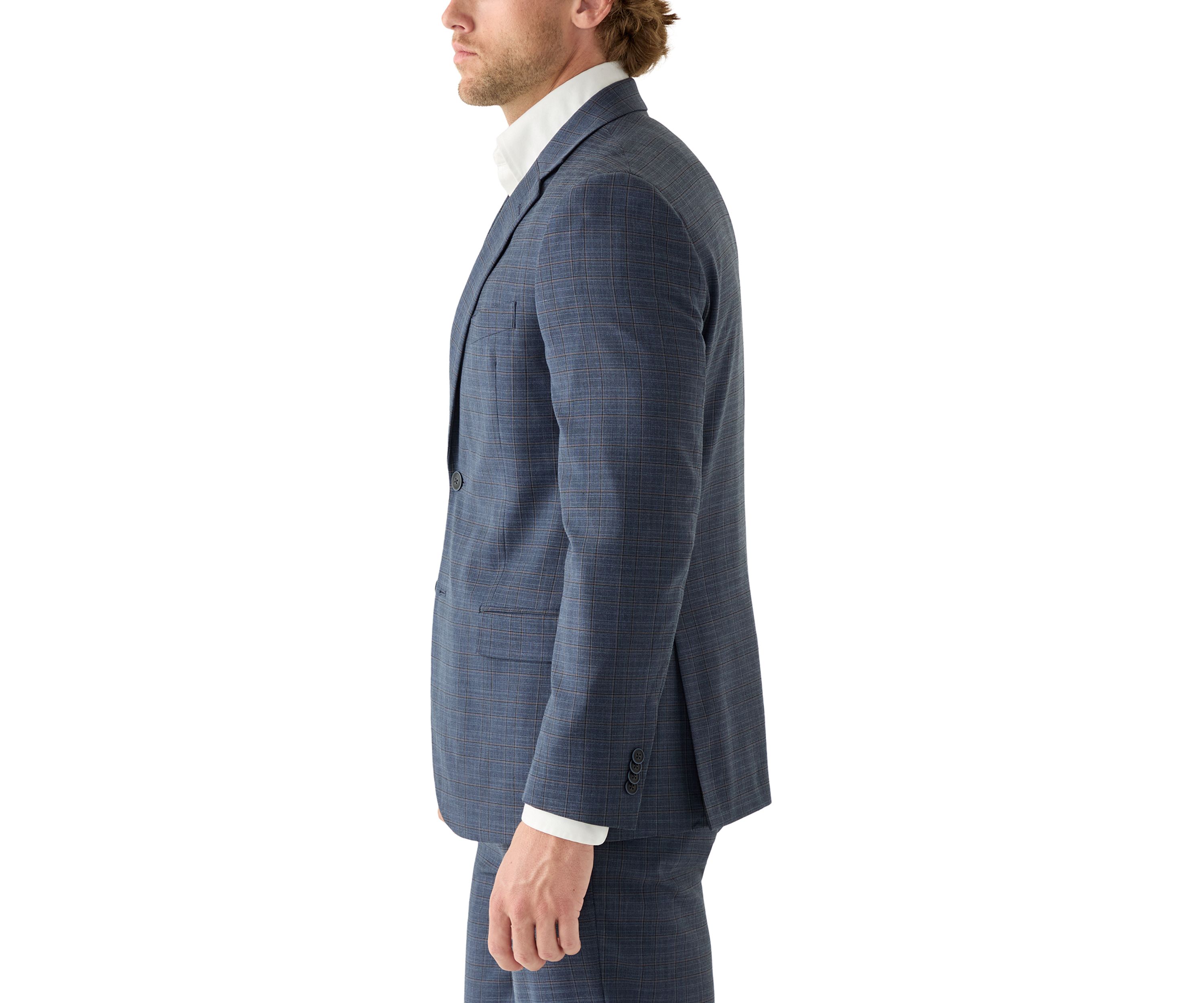 Blue Plaid Suit Jacket