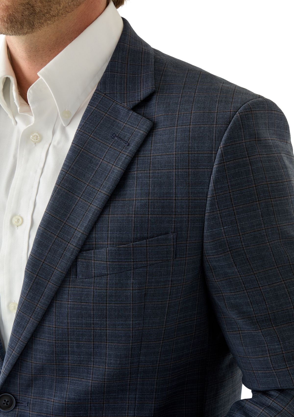 Blue Plaid Suit Jacket