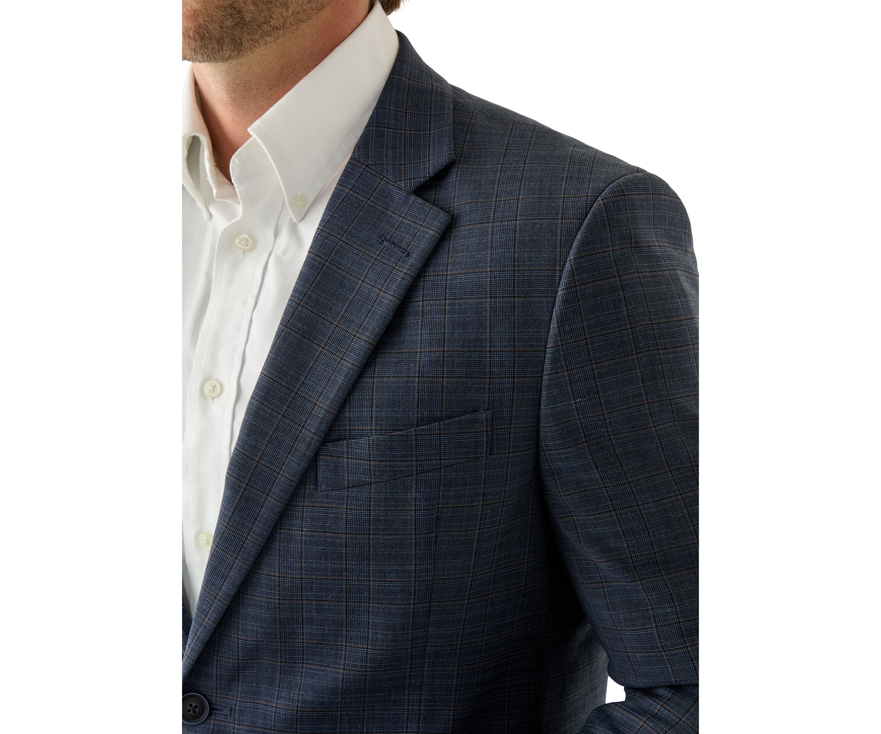 Blue Plaid Suit Jacket