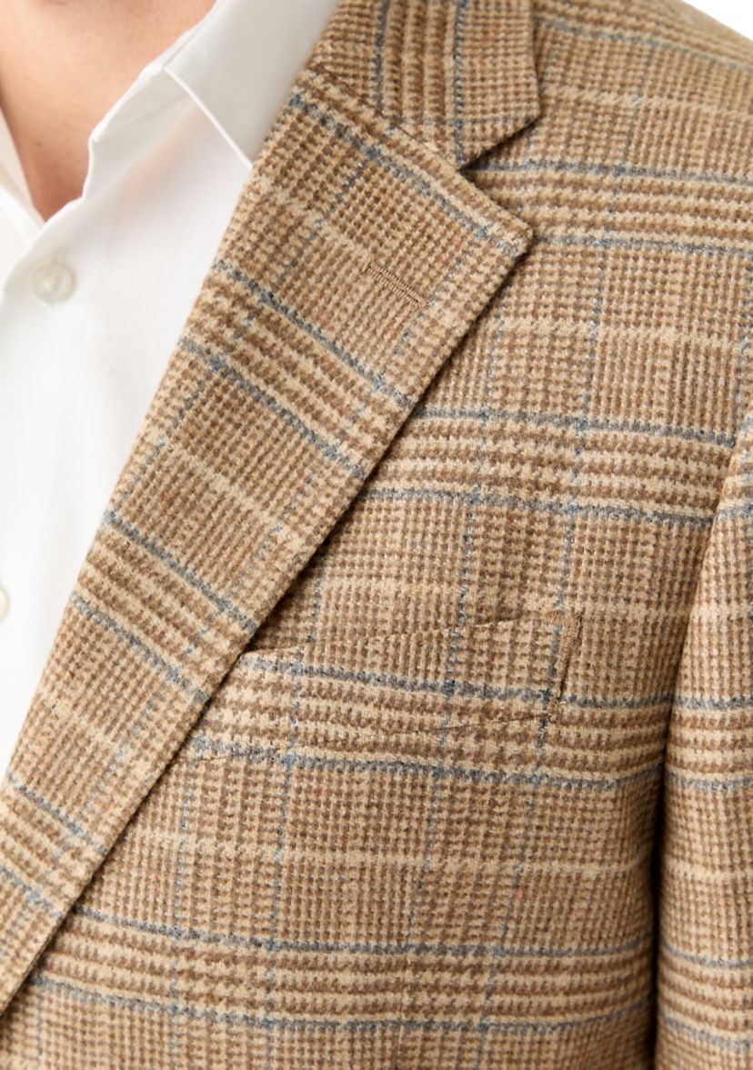 Mens Tan Plaid Sportcoat