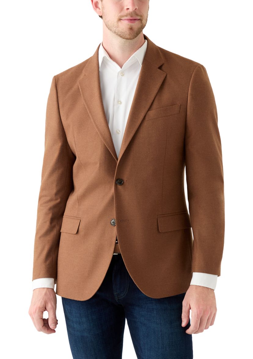 Solid Brown Flannel Touch Sport Coat 
