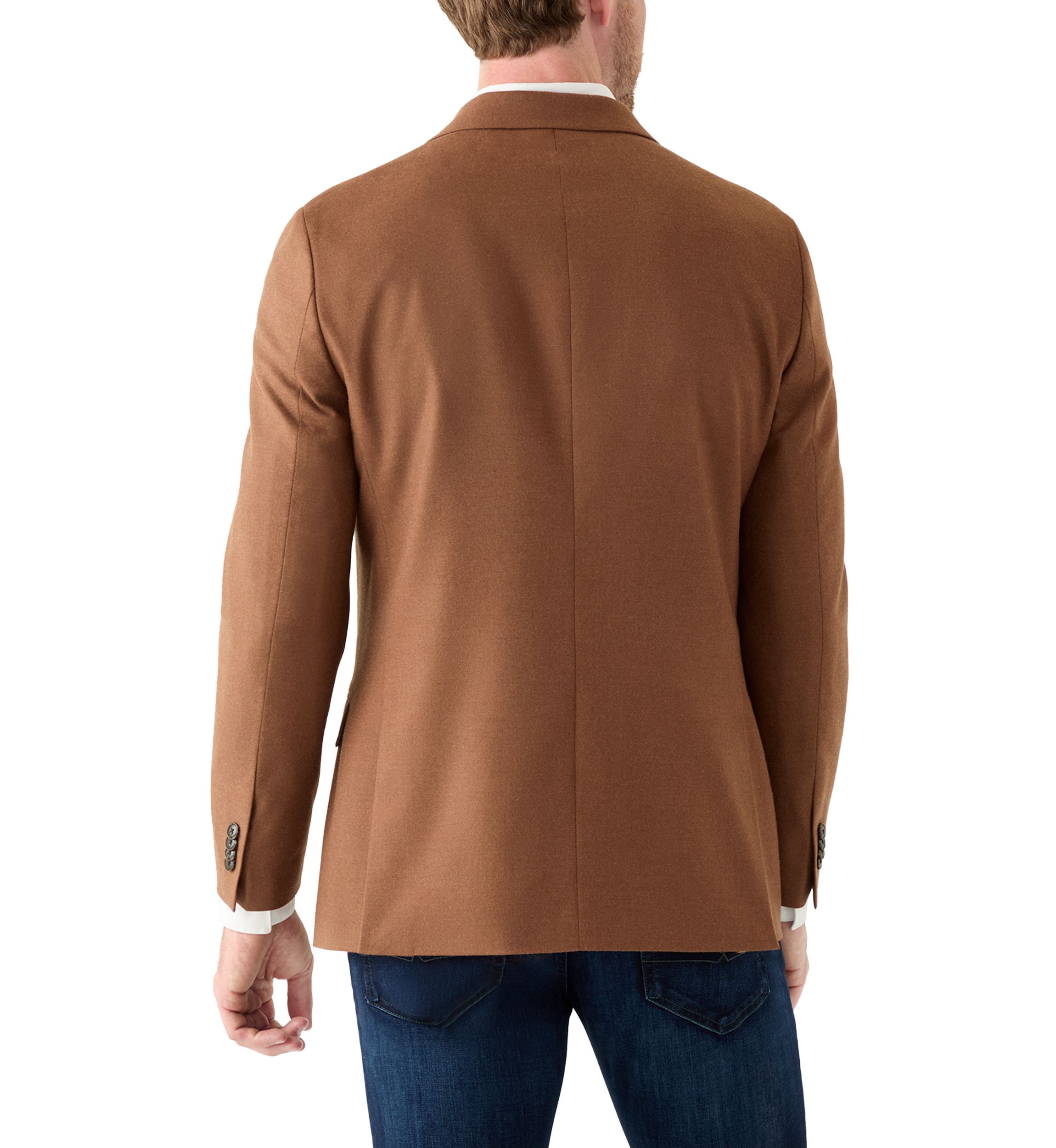 Solid Brown Flannel Touch Sport Coat 
