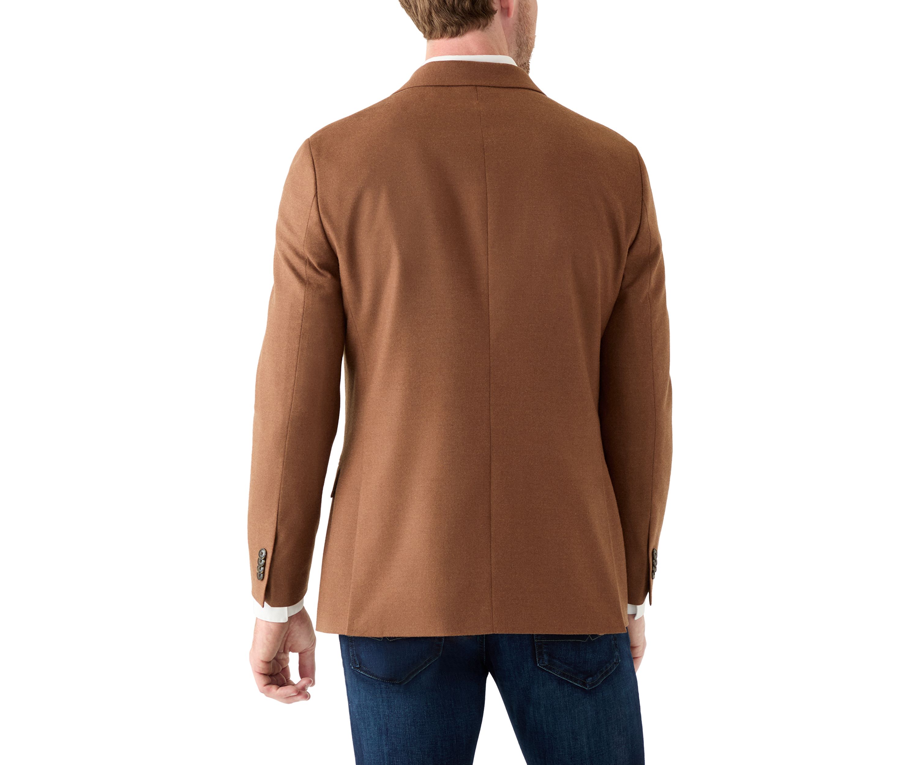 Solid Brown Flannel Touch Sport Coat 