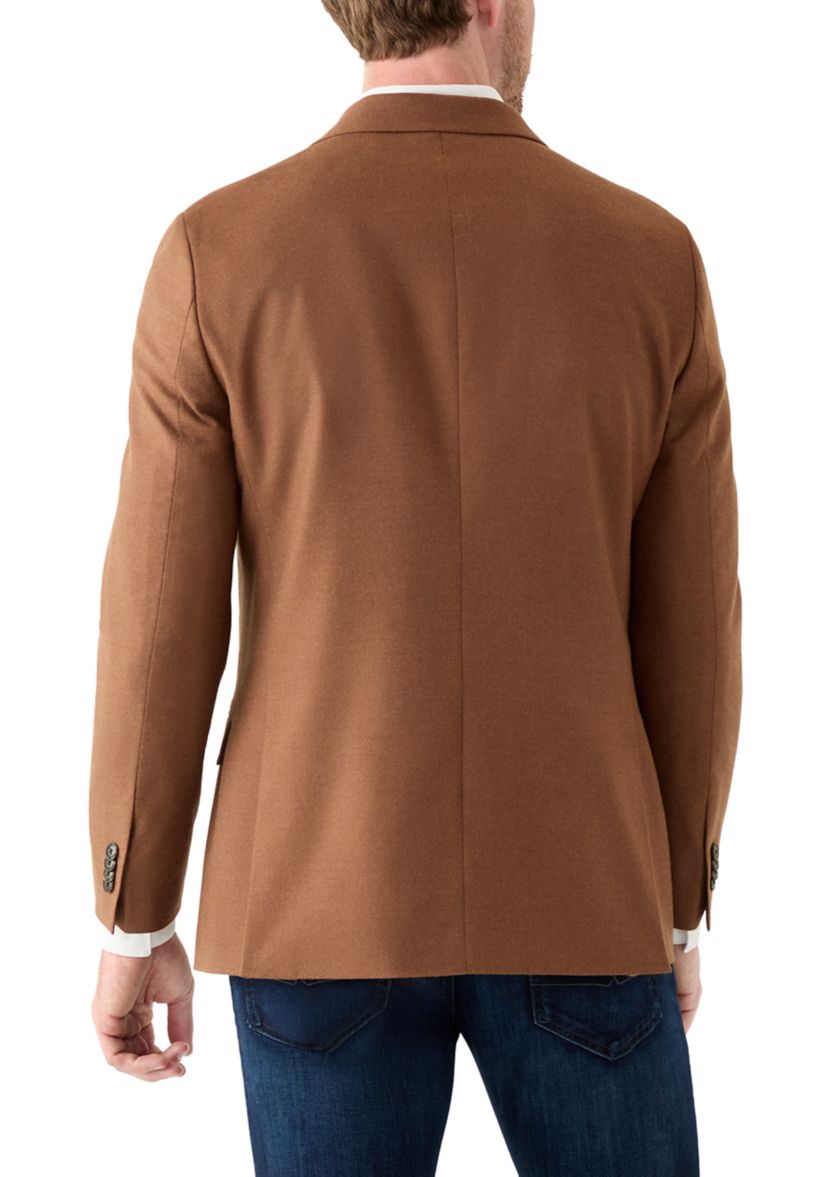 Solid Brown Flannel Touch Sport Coat 