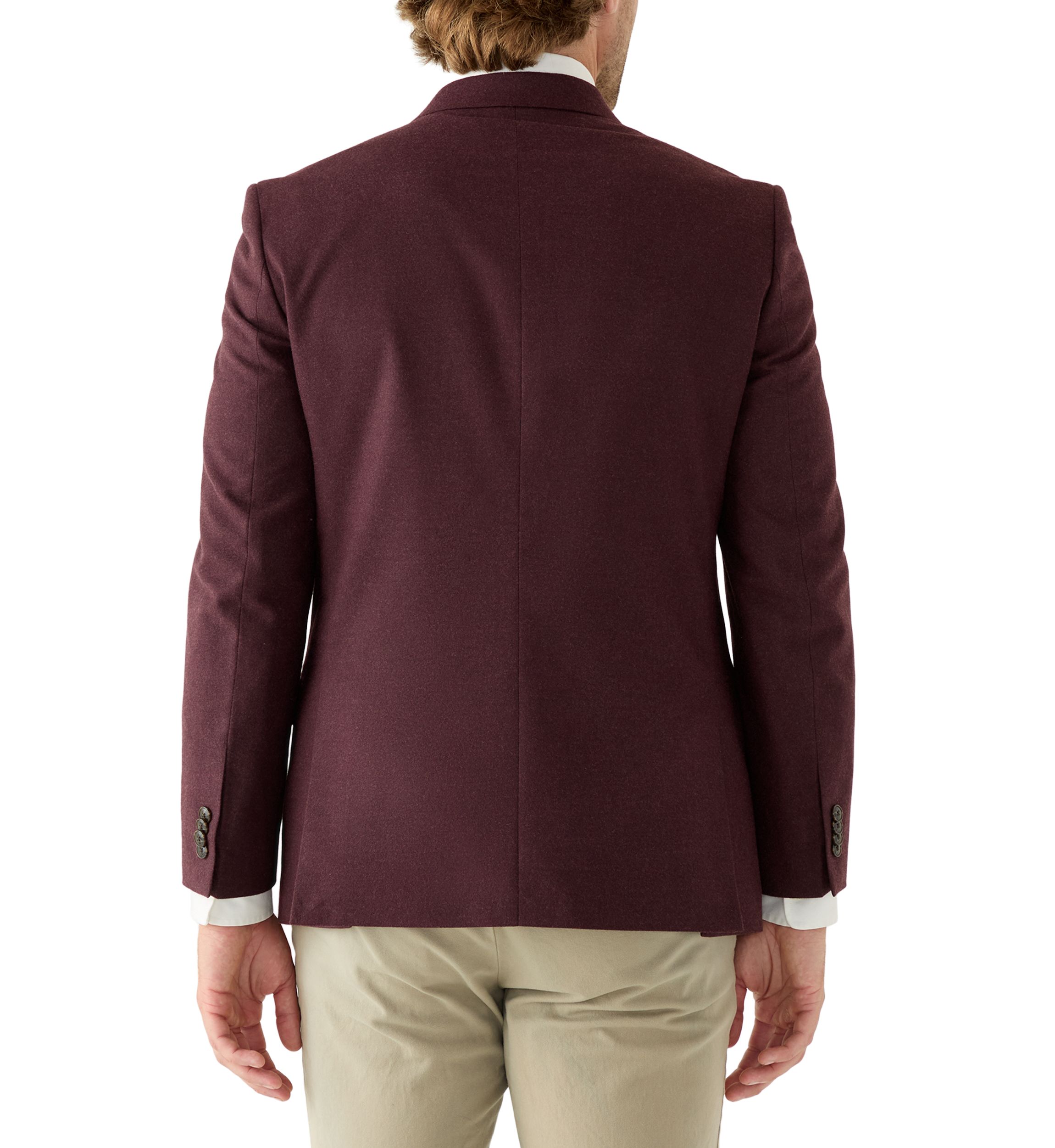 Burgundy Solid Flannel Touch Sport Coat 