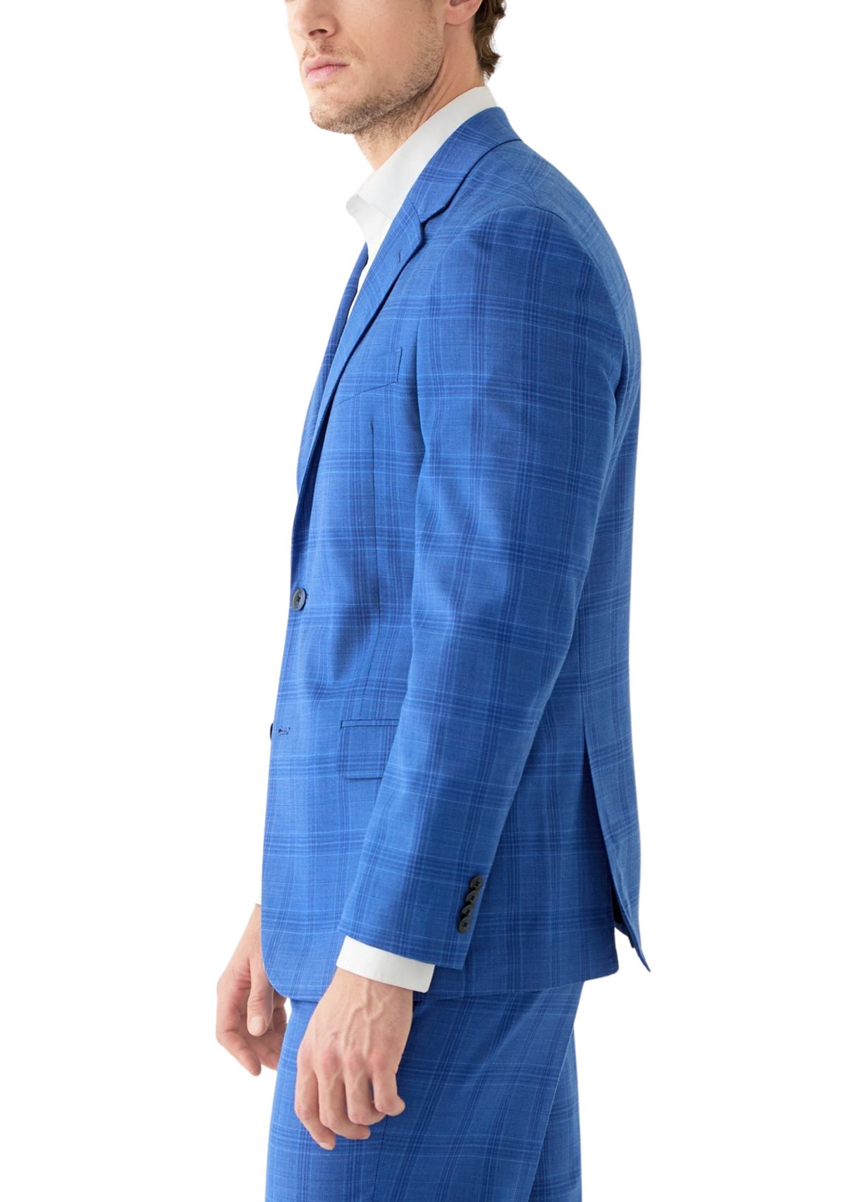 Blue Plaid Suit Separate Jacket 