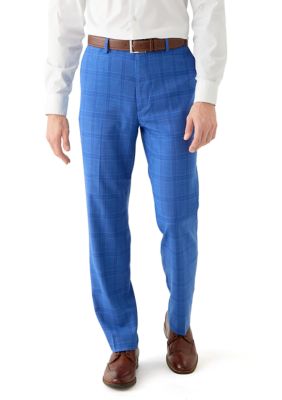 Nautica Men's Blue Plaid Suit Separate Pants, 42 x 32