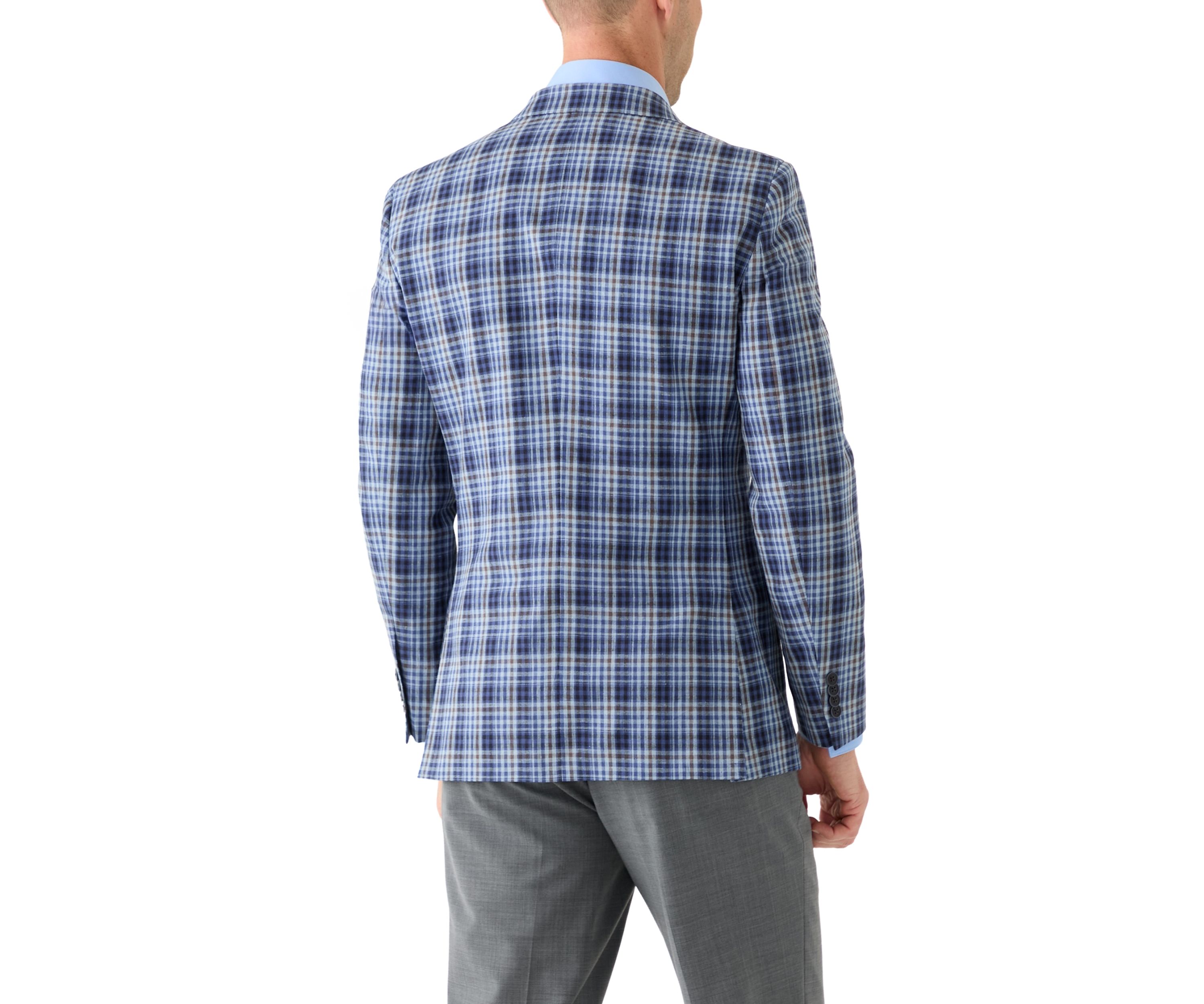 Linen Cotton Plaid Sport Coat 
