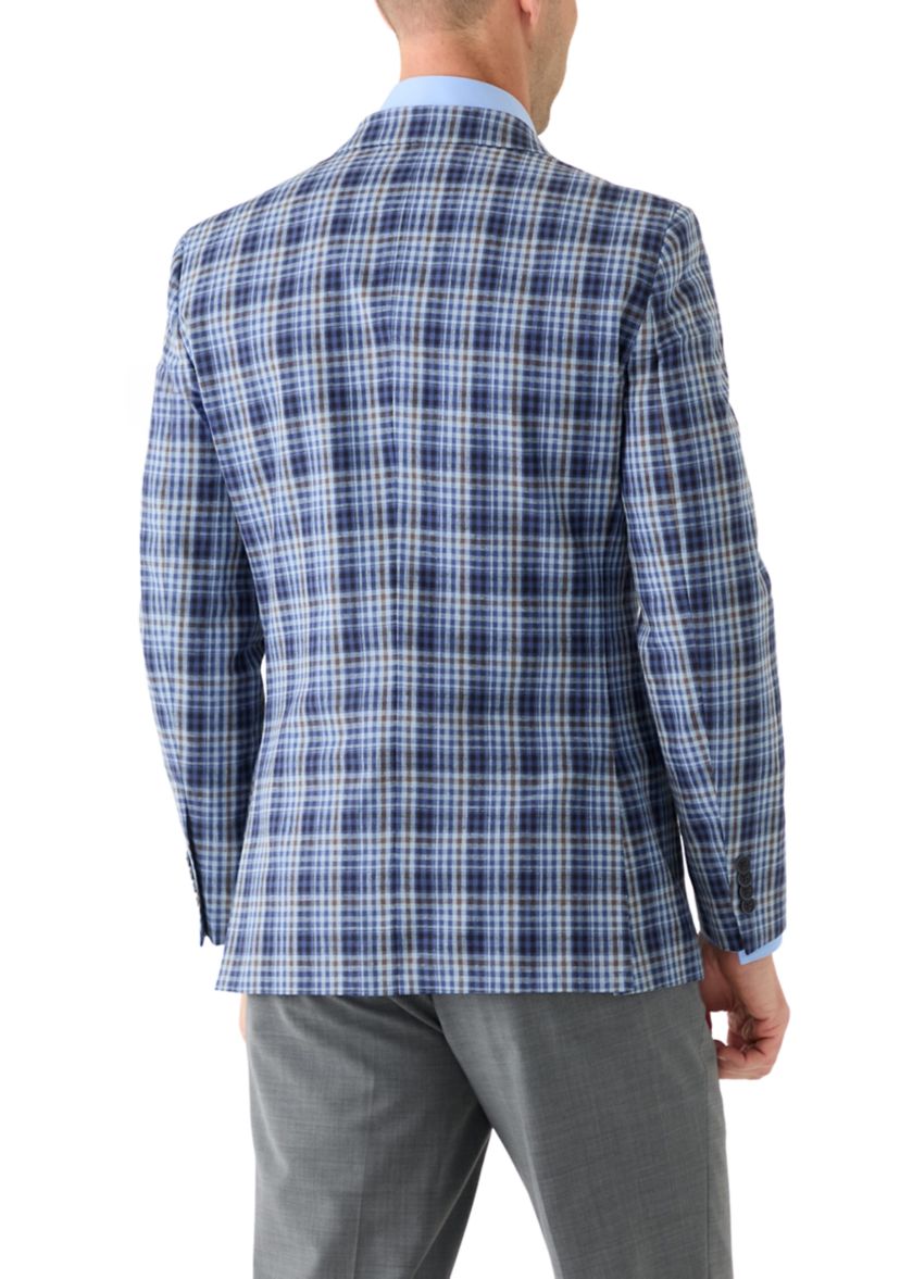Linen Cotton Plaid Sport Coat 