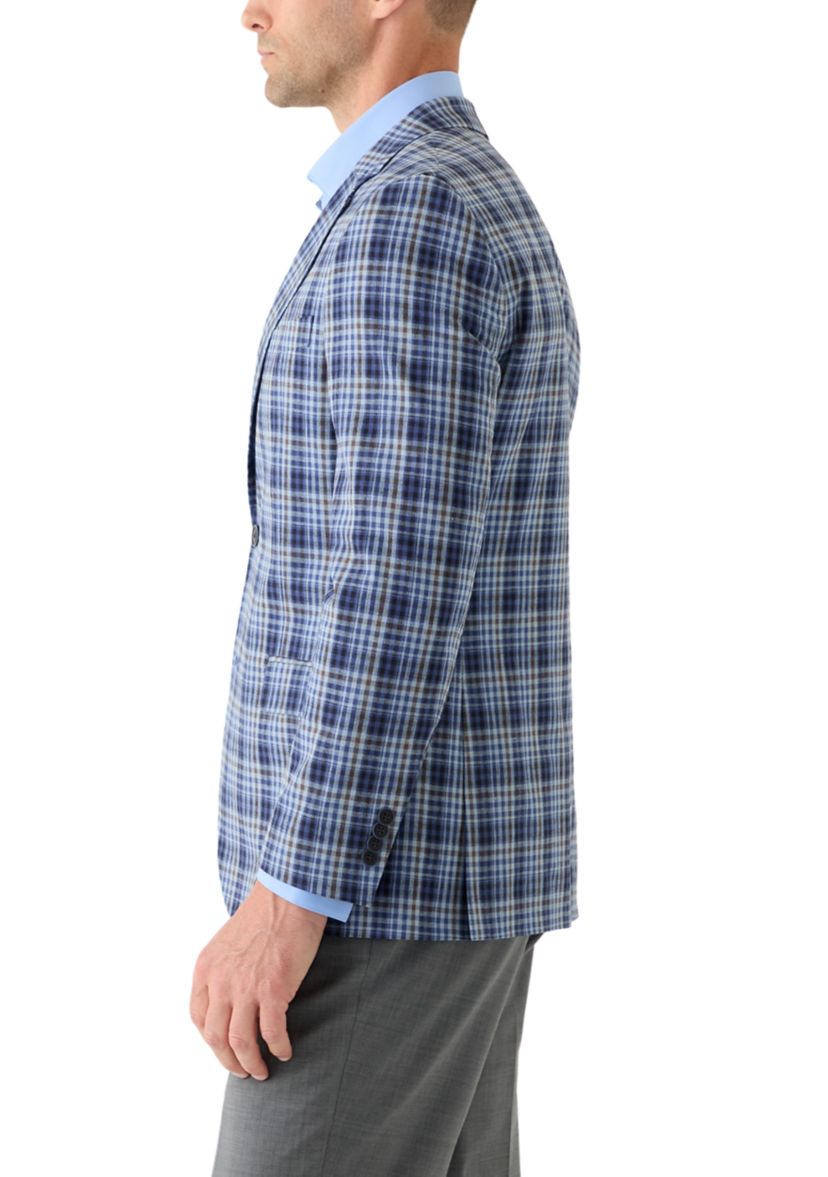 Linen Cotton Plaid Sport Coat 