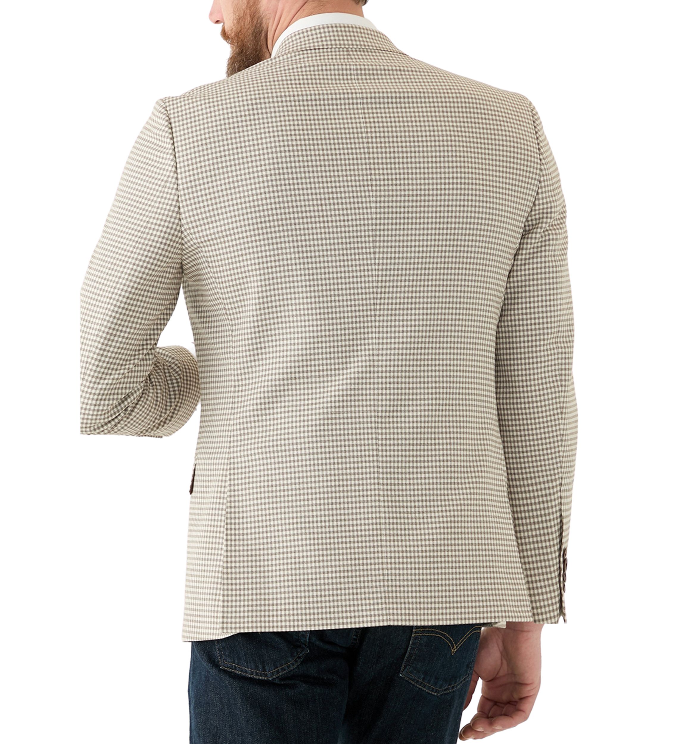 Tan Check Printed Sportcoat