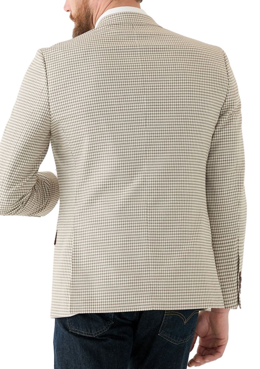 Tan Check Printed Sportcoat