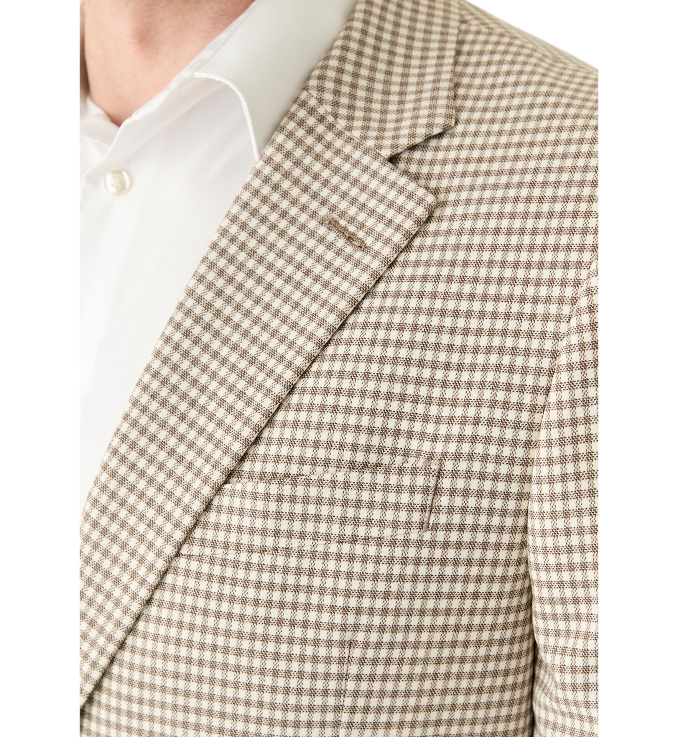 Tan Check Printed Sportcoat