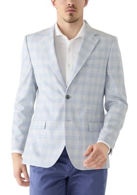 Nautica Men's Plaid Suit Jacket, Grey, 48 Regular