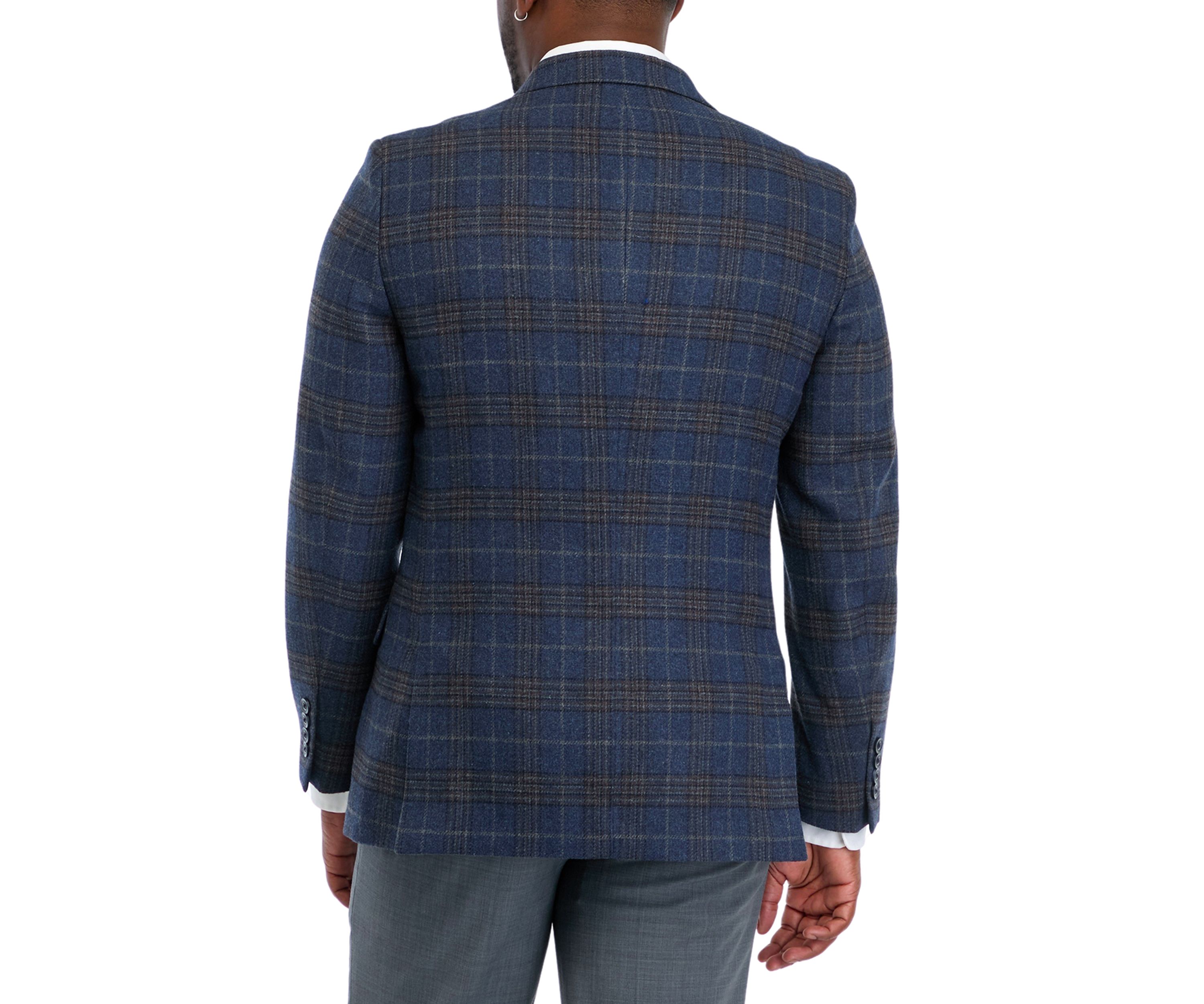 Blue Taupe Plaid Sport Coat 