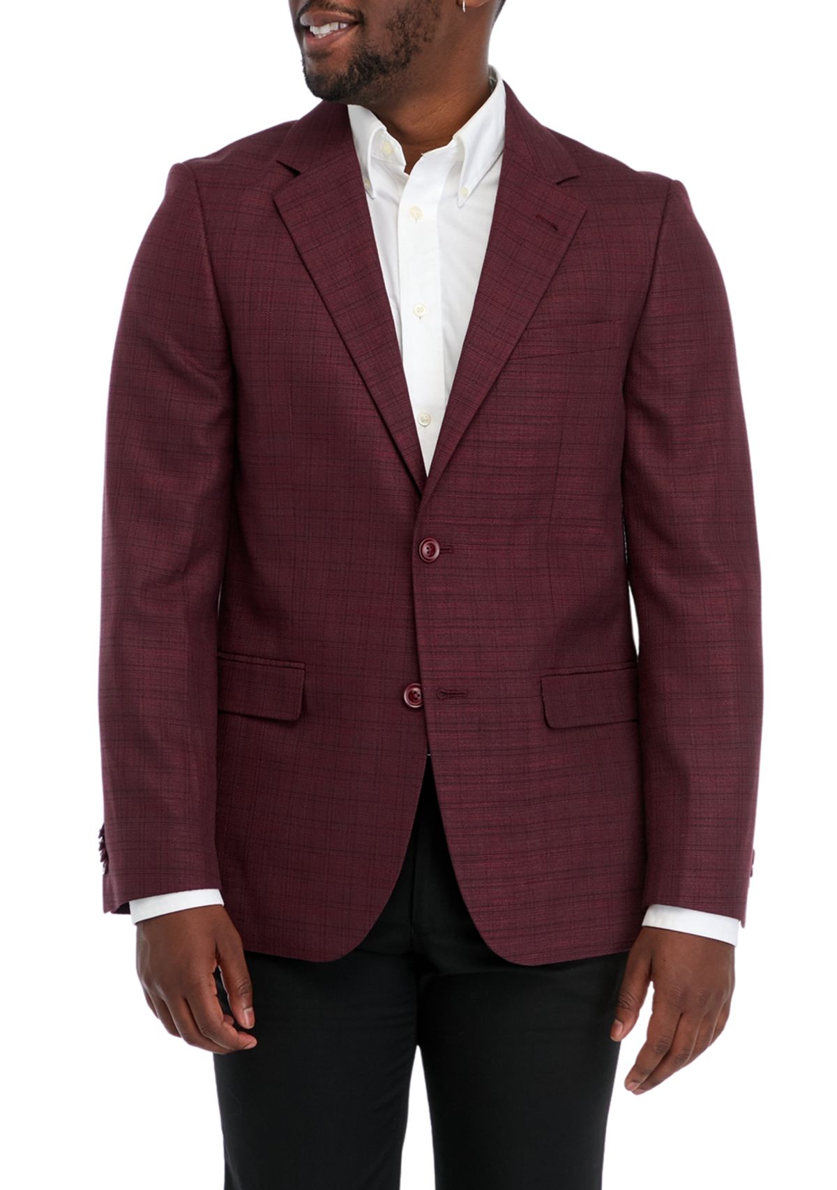 Mens Textured Solid Sport Coat