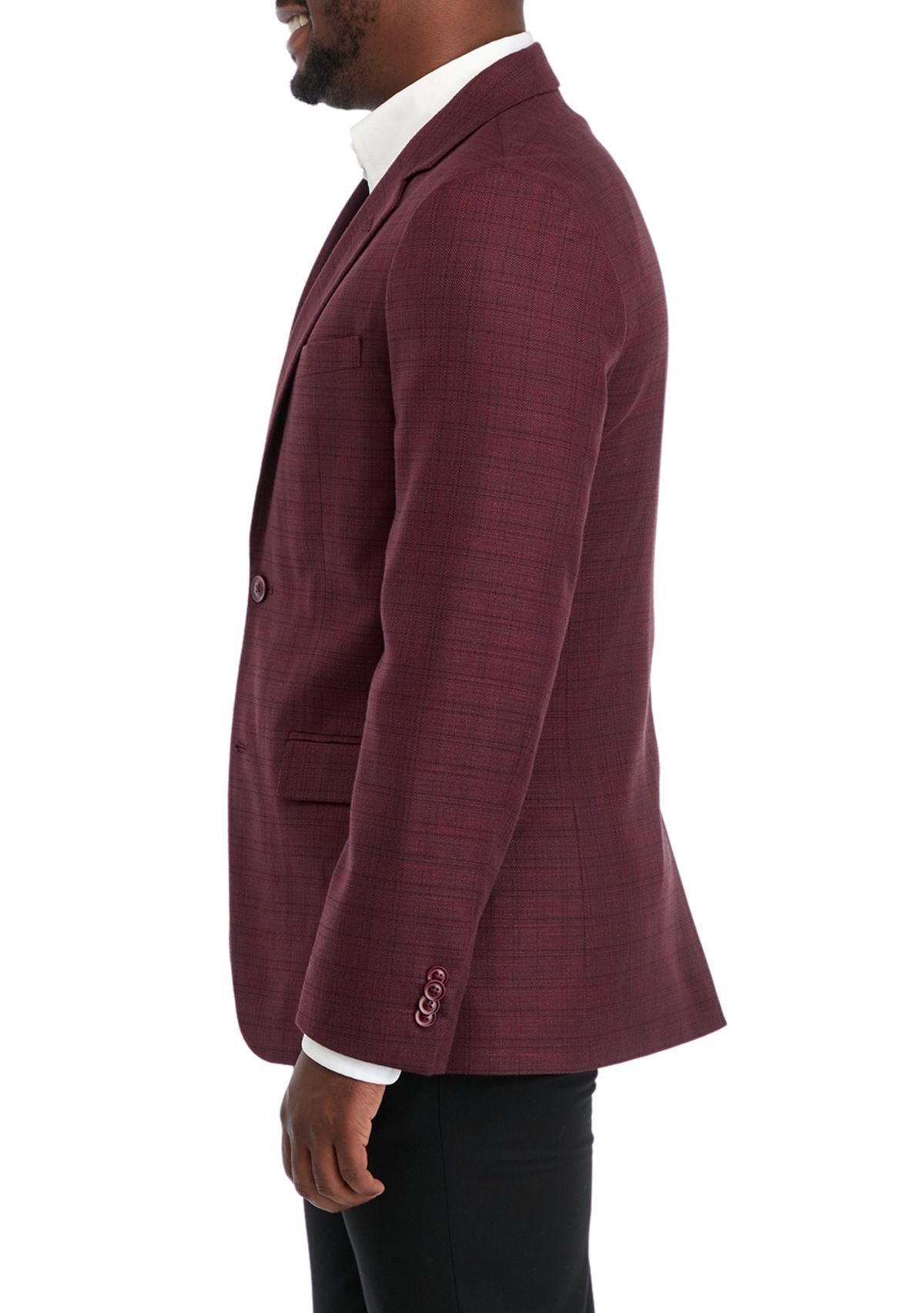 Mens Textured Solid Sport Coat