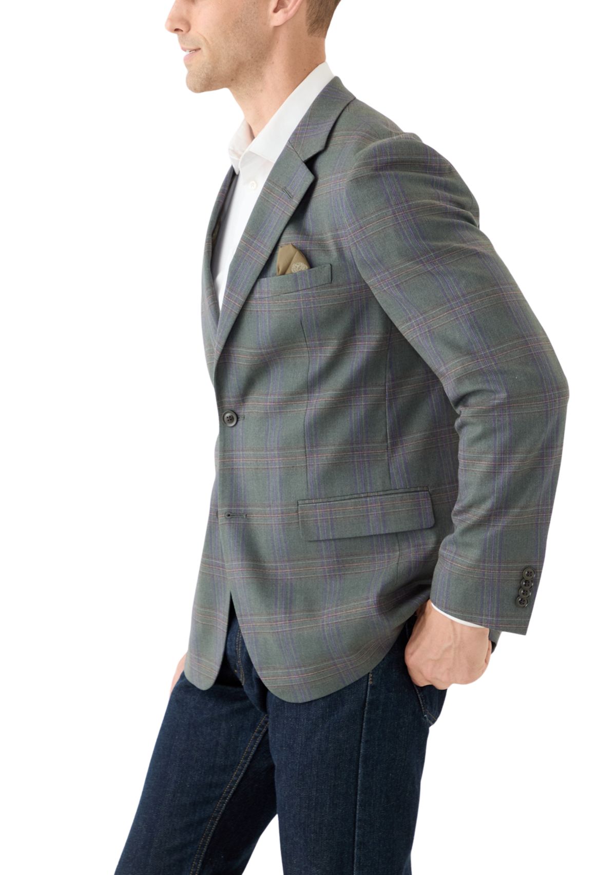 Plaid Printed Sportcoat