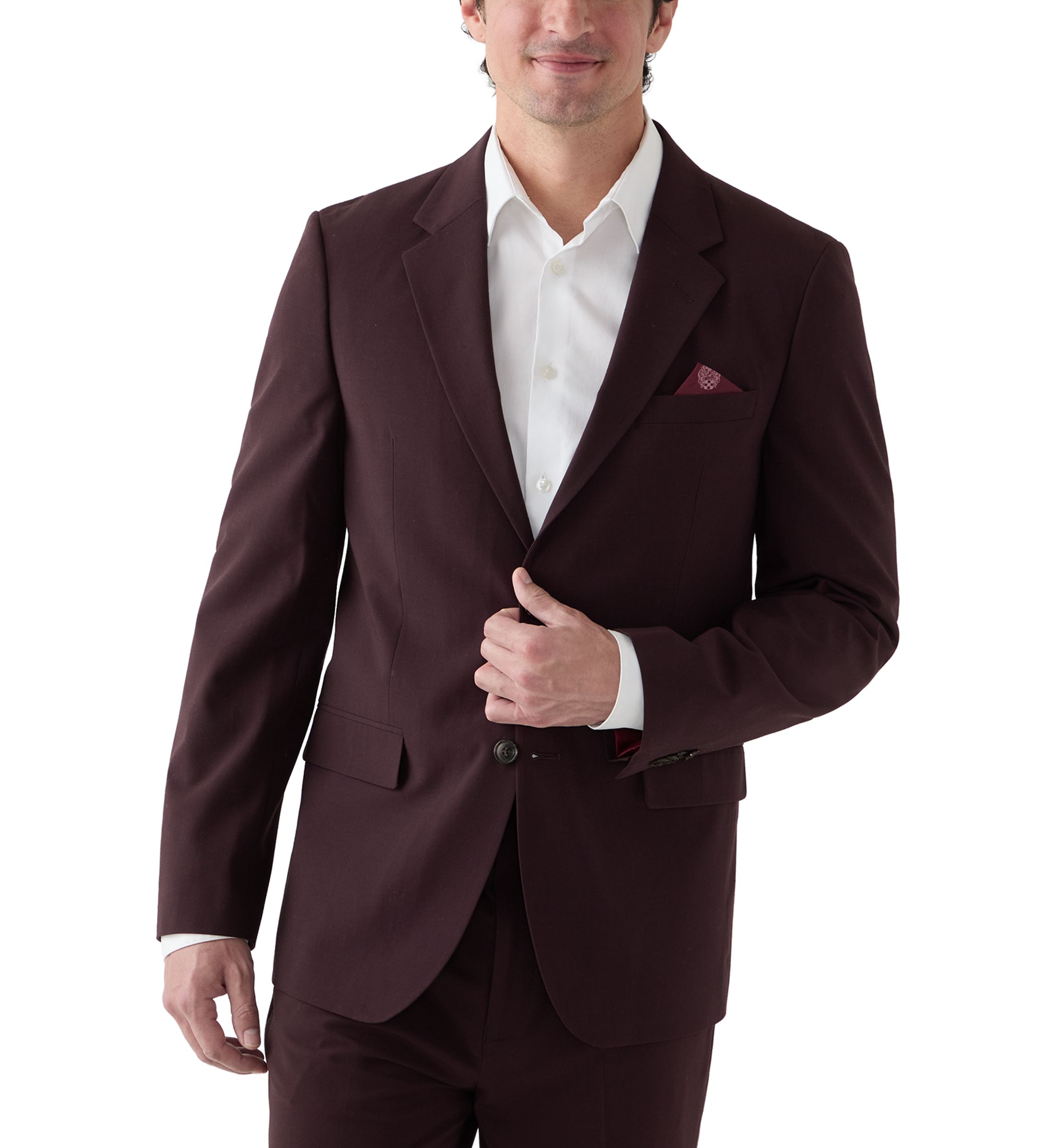 Burgundy Super Stretch Suit Jacket