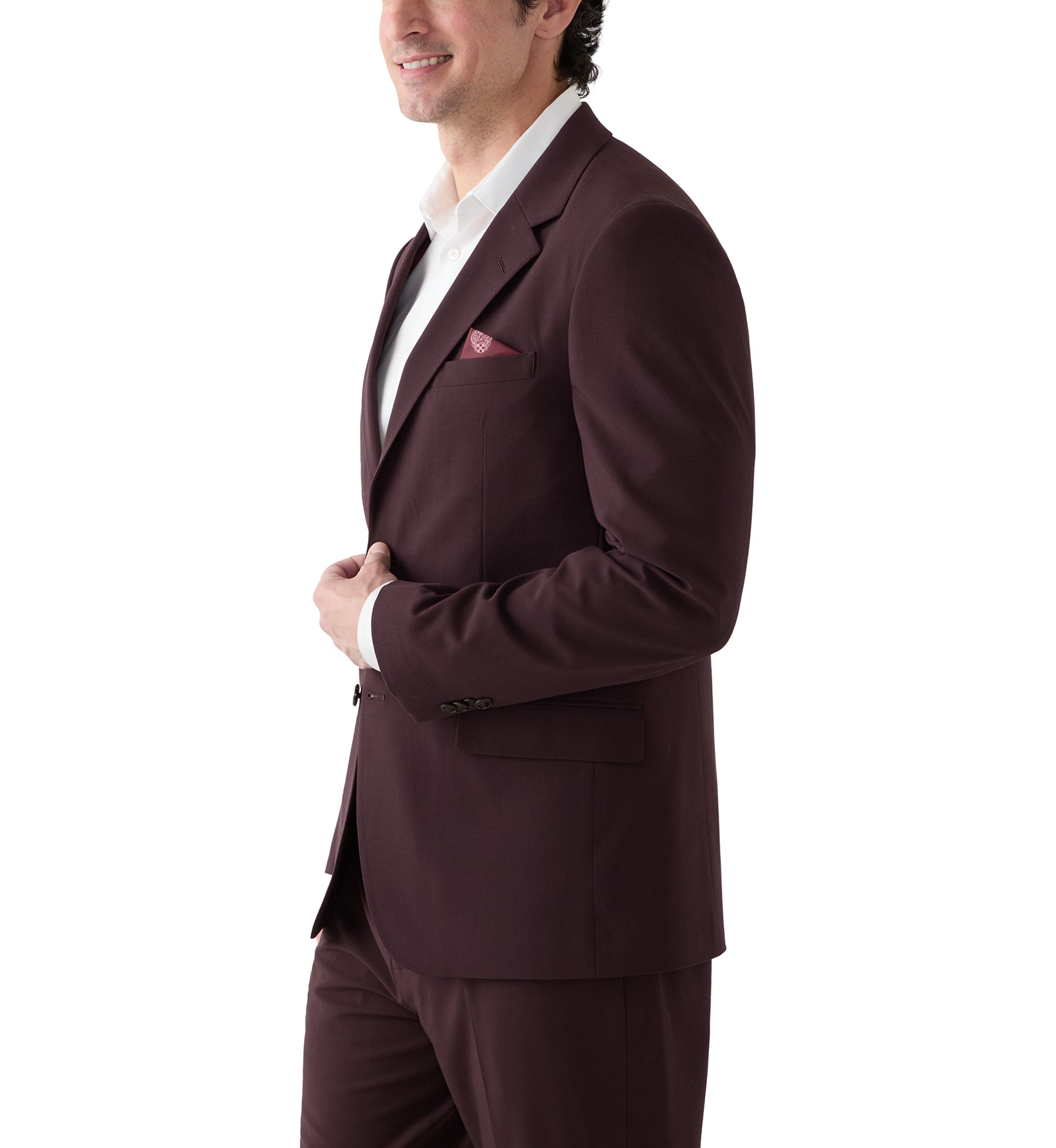 Burgundy Super Stretch Suit Jacket