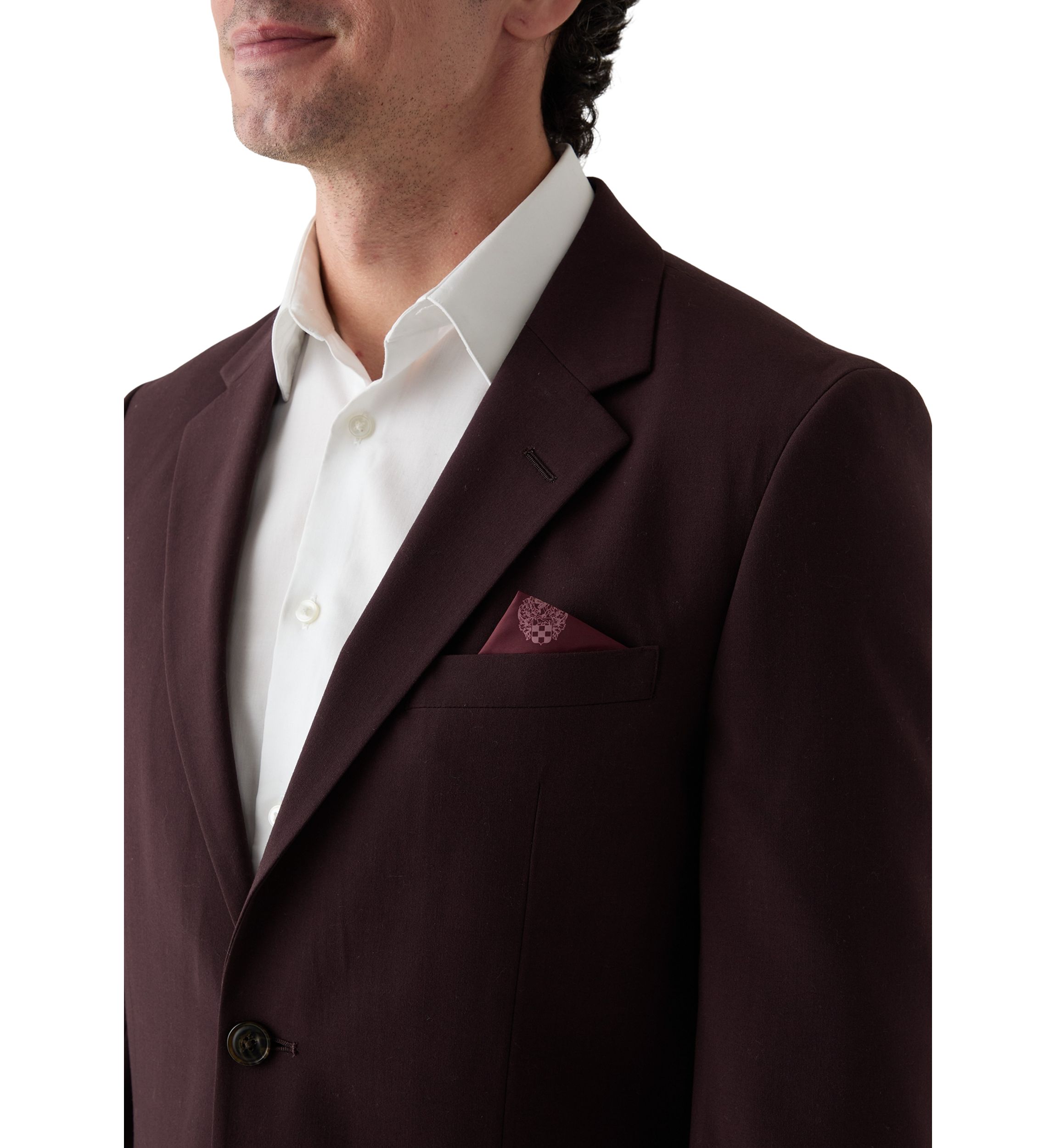 Burgundy Super Stretch Suit Jacket