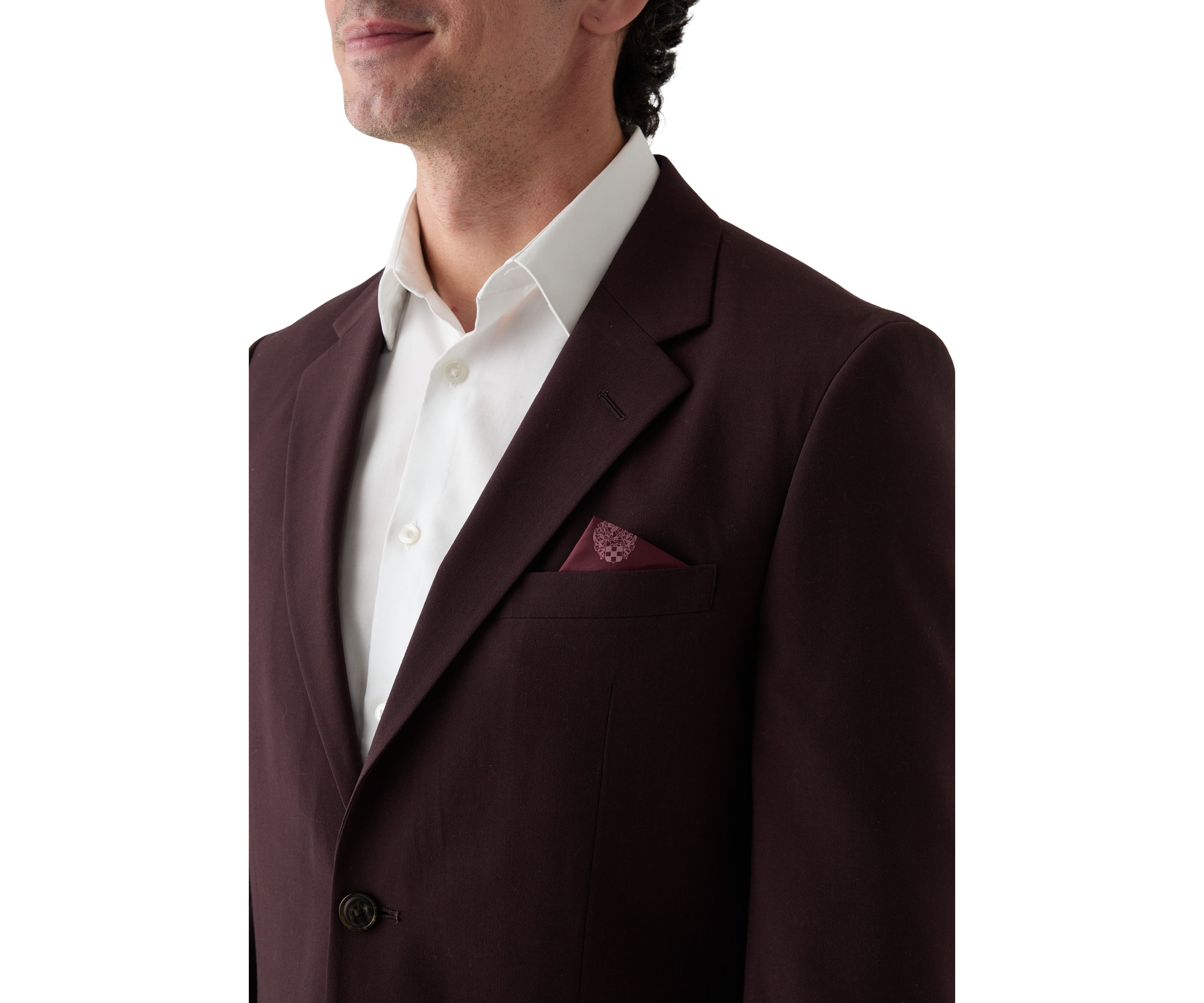 Burgundy Super Stretch Suit Jacket