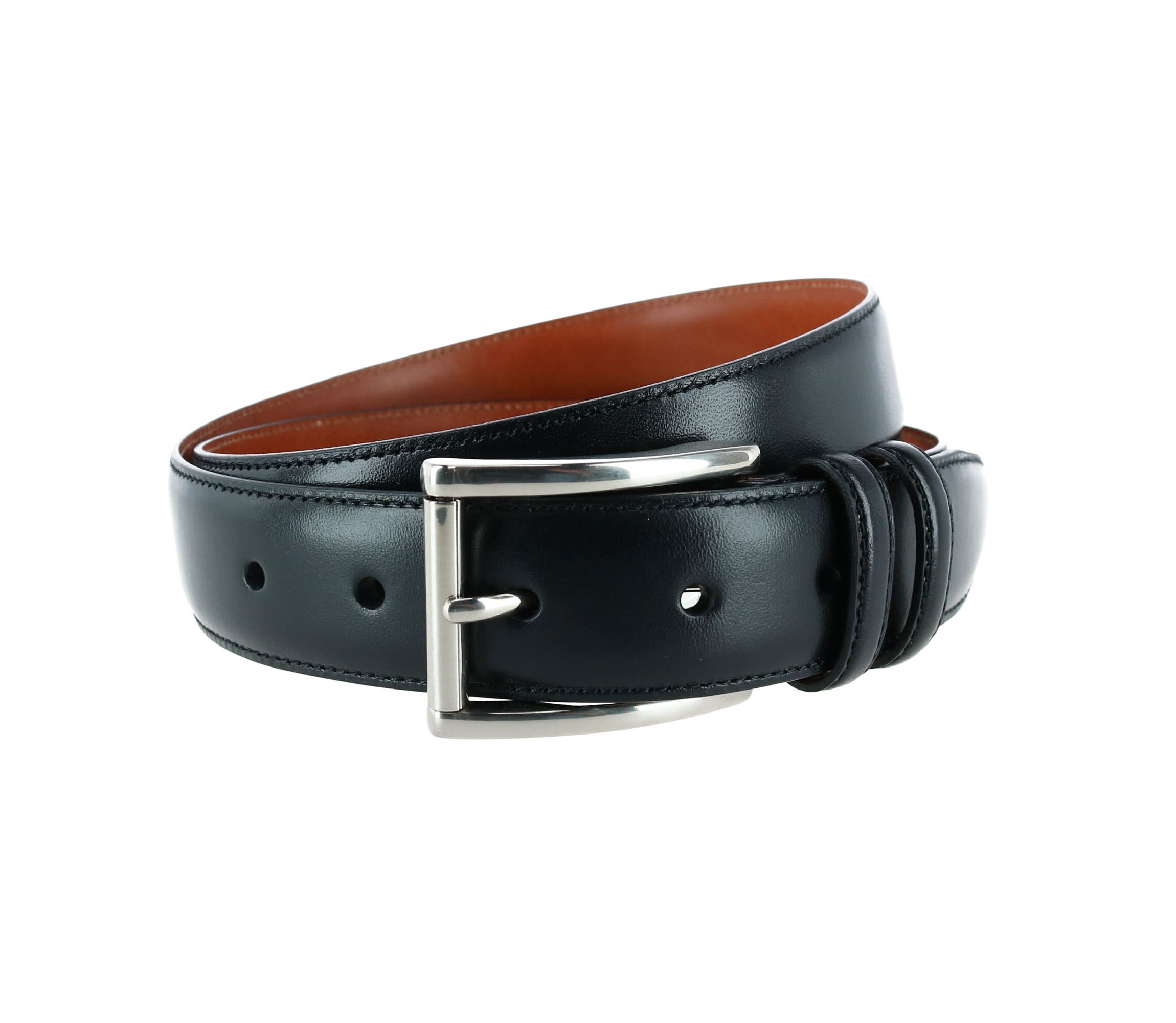 Lorenzo 32mm Dropped Edge Leather Dress Belt