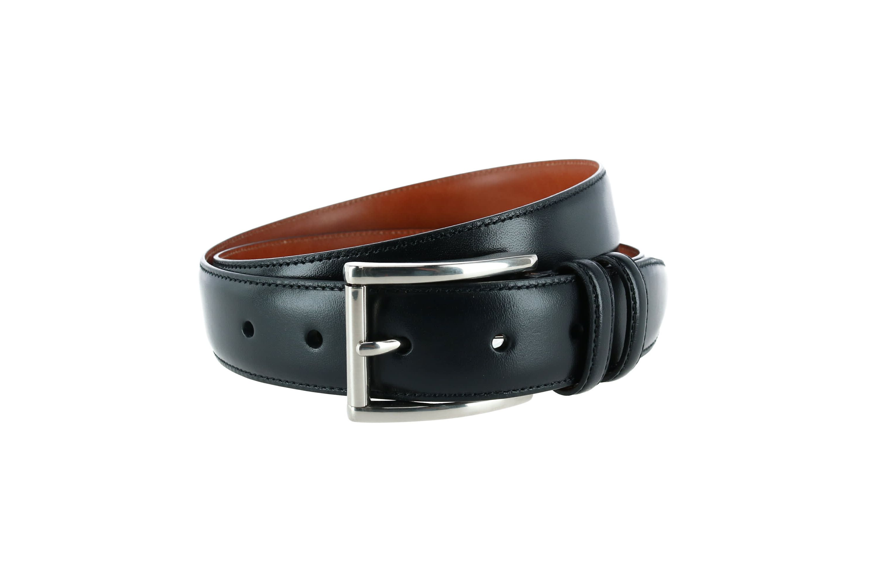 Lorenzo 32mm Dropped Edge Leather Dress Belt