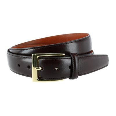 Trafalgar Men's Classic 30mm Cortina Leather Belt, Dark Brown, 36