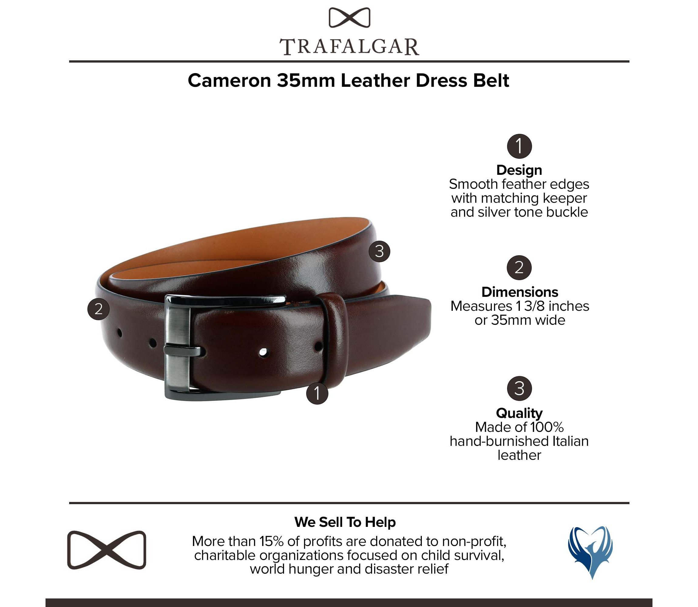 Cameron 35mm Burnished Leather Dress Belt