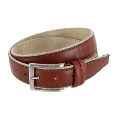 Trafalgar Men's The Back Nine 35mm Full Grain Leather with Nylon Lining Casual Golf Belt, Tan, 44