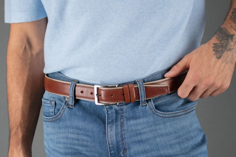 The Back Nine 35mm Full Grain Leather with Nylon Lining Casual Golf Belt