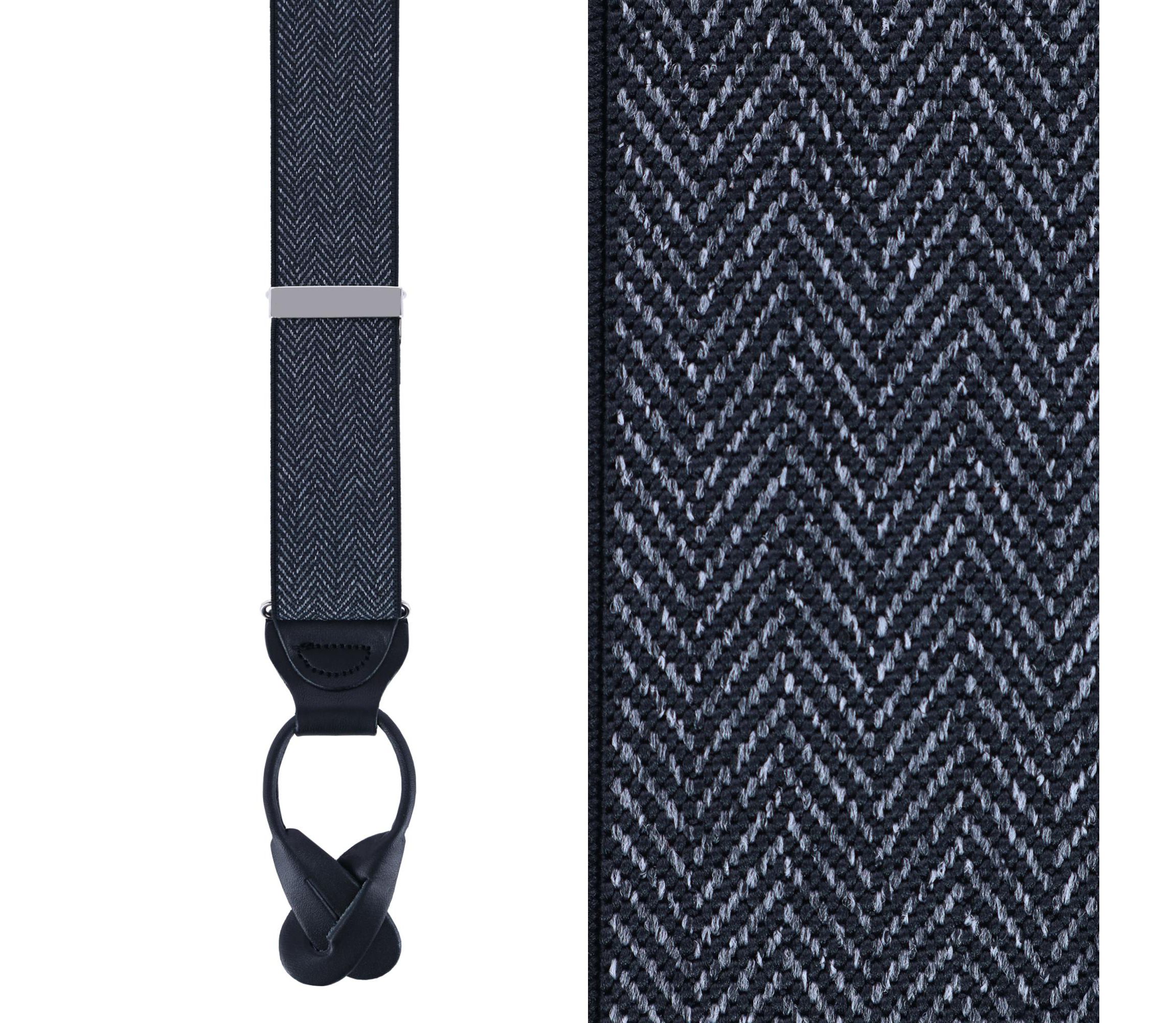Silas Classic Herringbone Elastic Button End Braces