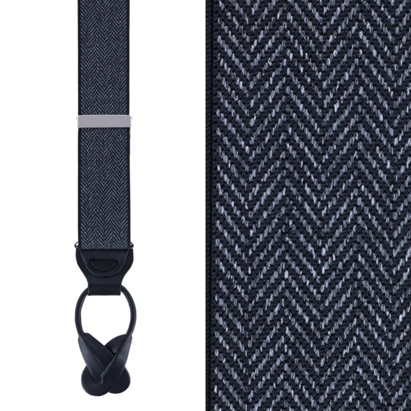 Silas Classic Herringbone Elastic Button End Braces